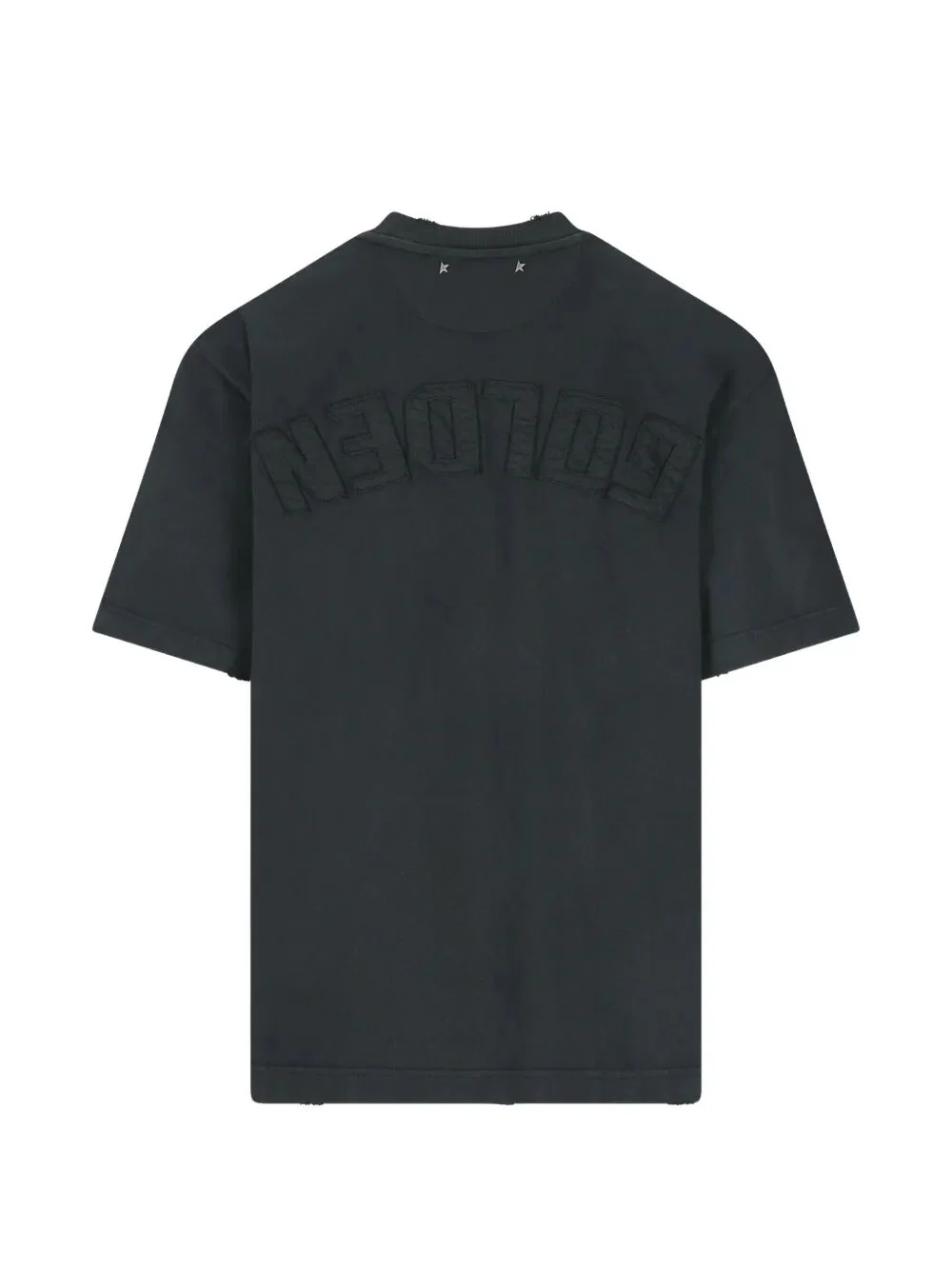 AGED-EFFECT COTTON T-SHIRT WITH REVERSE LOGO ON THE BACK - Image 2
