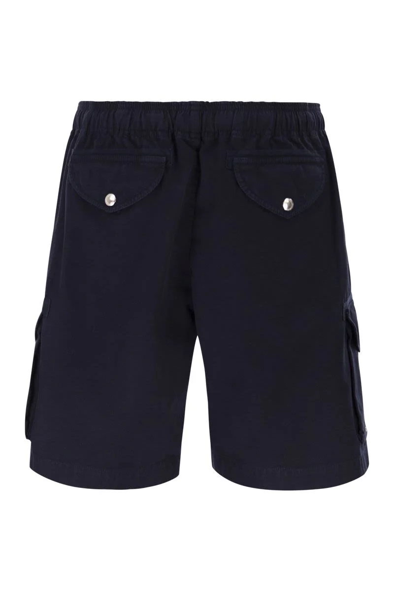 BERMUDA SHORTS IN GARMENT-DYED COTTON GABARDINE WITH DRAWSTRING AND DOUBLE DARTS - Image 2