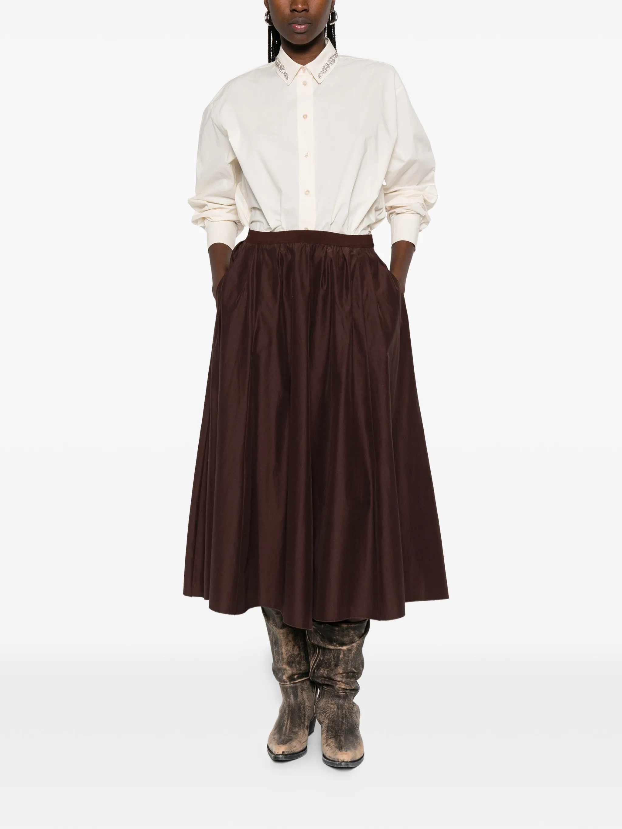 BEURRE EMBROIDERED COLLAR BOXY SHIRT - Image 3