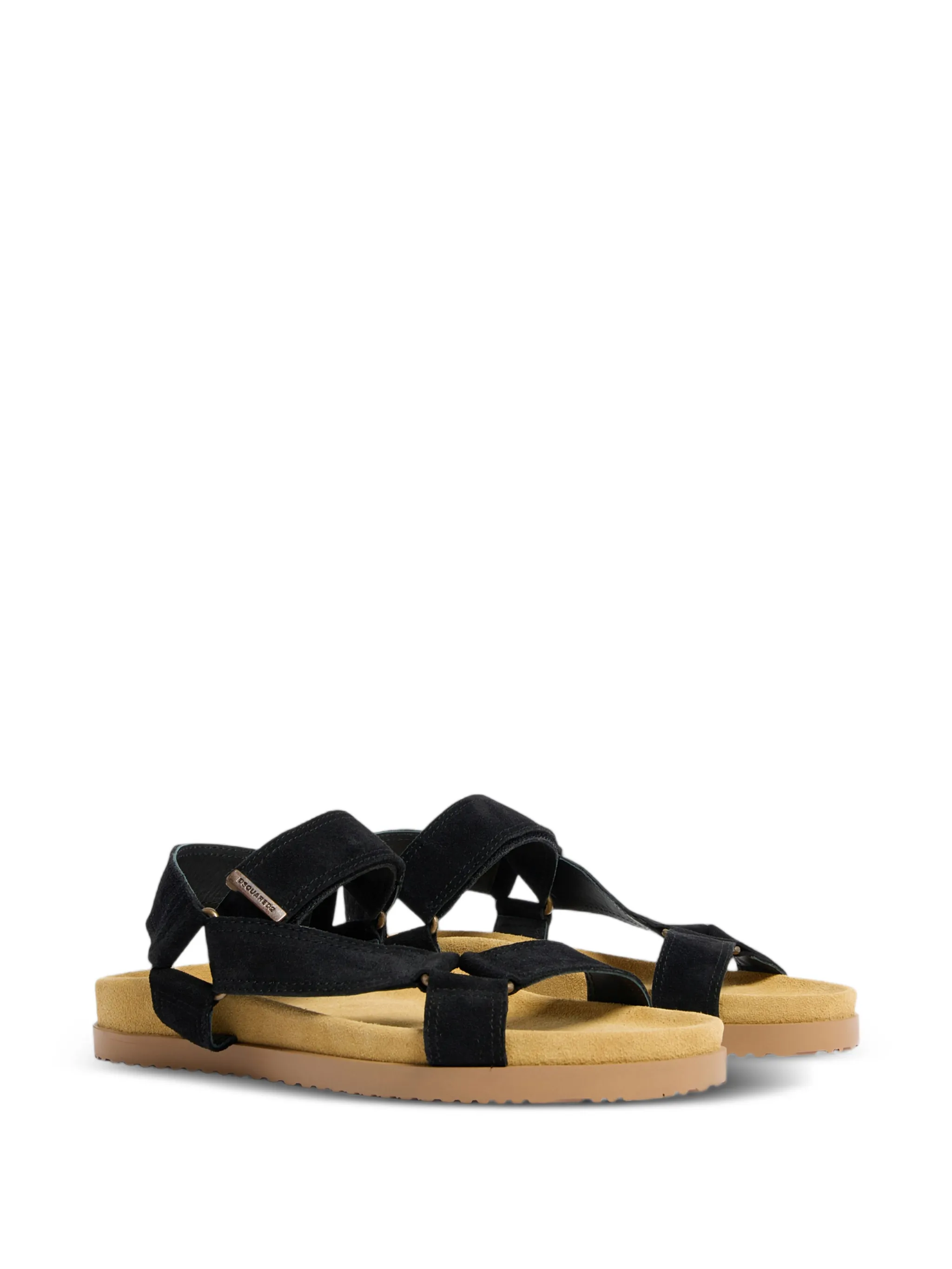BLACK CALF POLYESTER CARGO SANDALS - Image 3