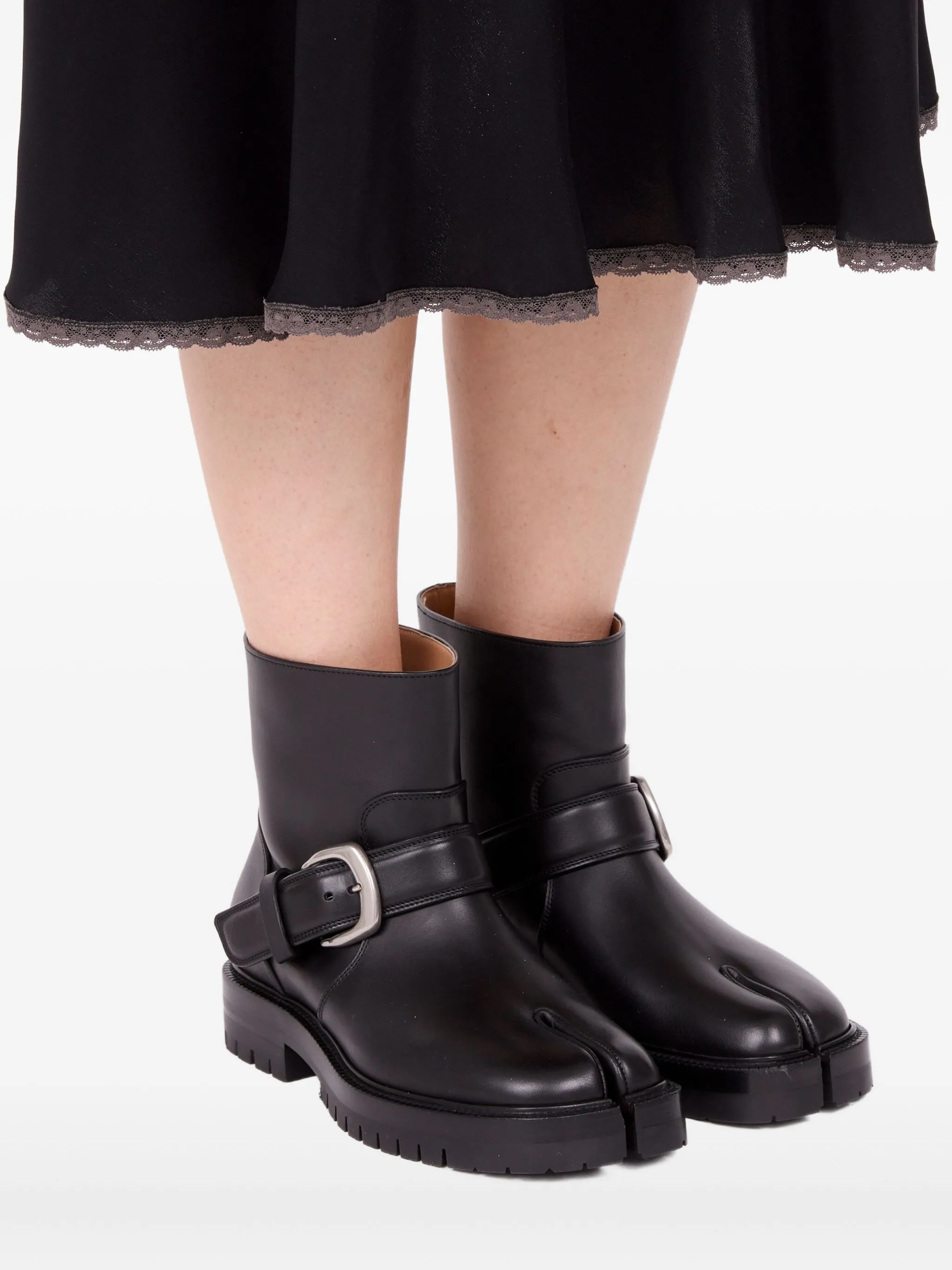 BLACK COW LEATHER ANKLE BOOT - Image 4