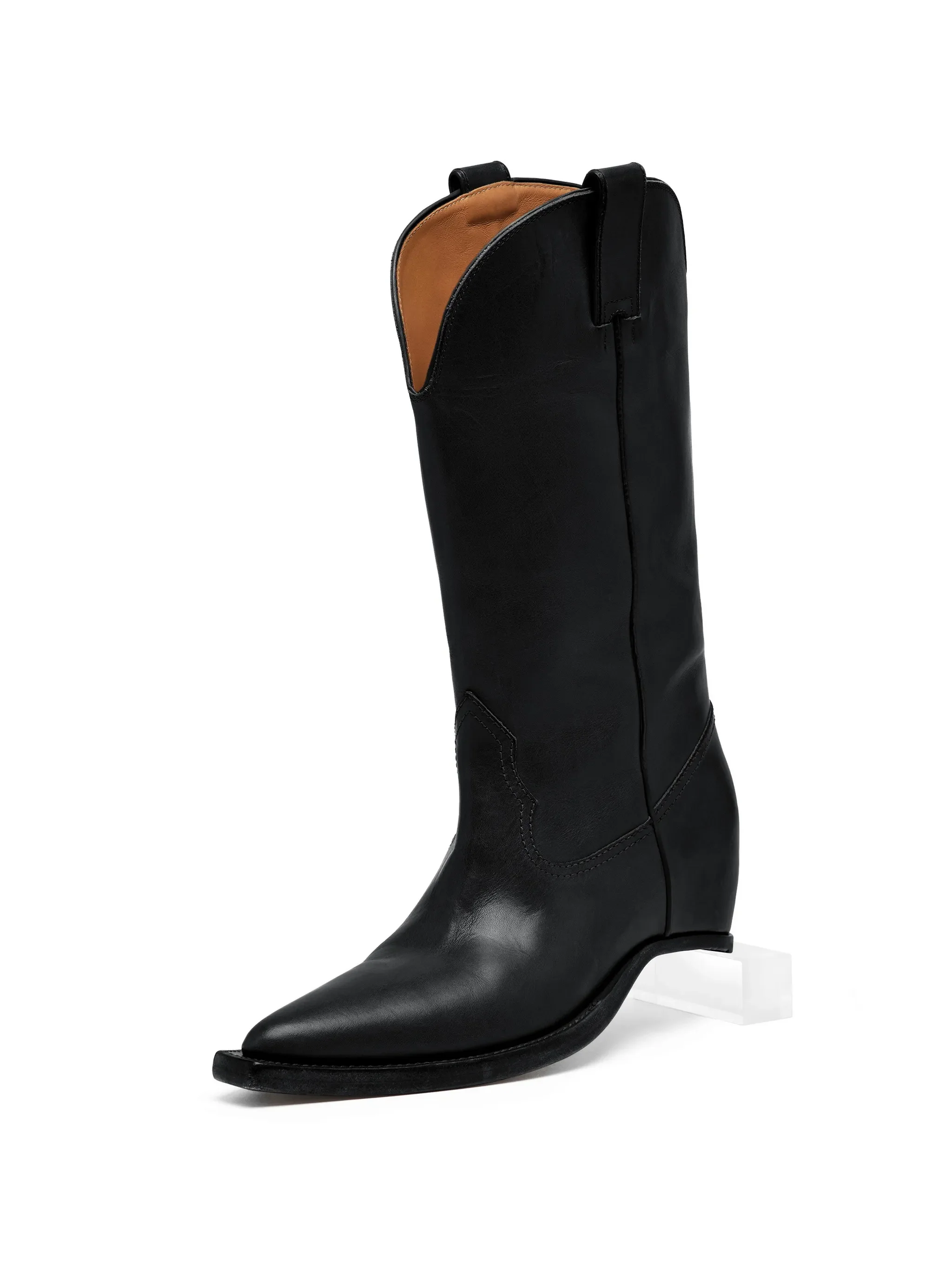 BLACK COW LEATHER BOOT - Image 3