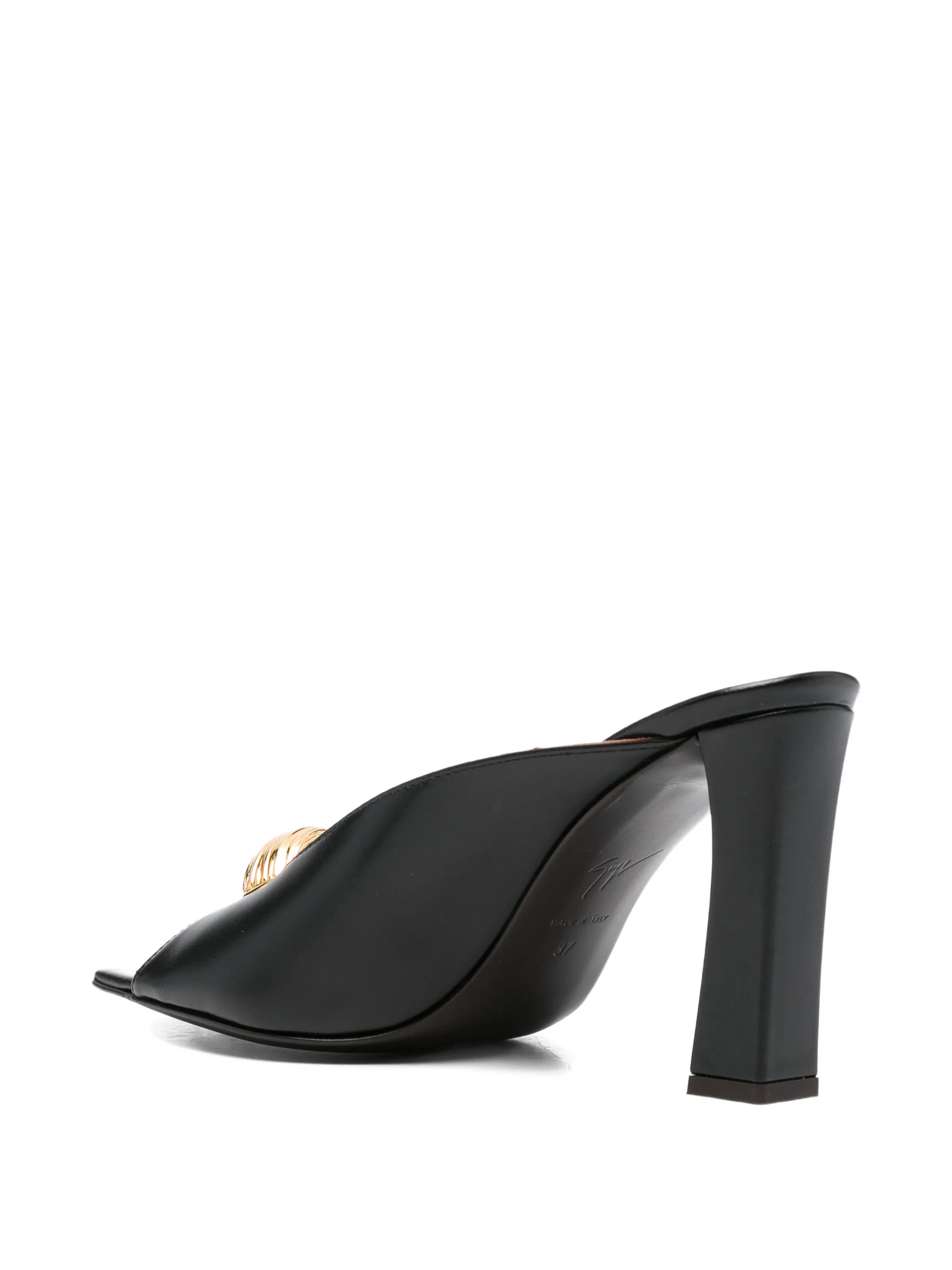 BLACK LAMB KIDSKIN COW SANDAL - Image 4