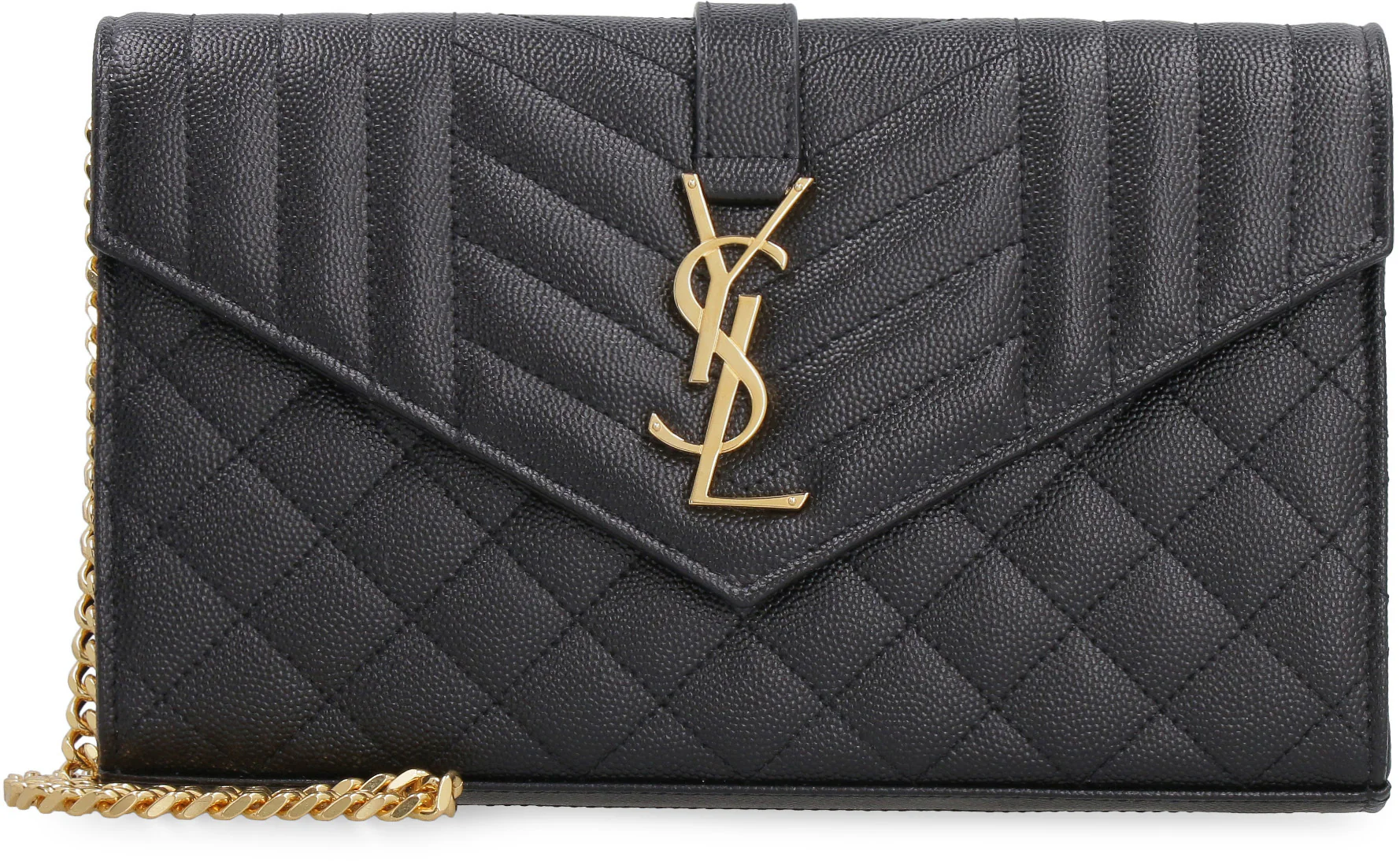 BLACK LEATHER SMALL ENVELOPE CLUTCH - Image 2