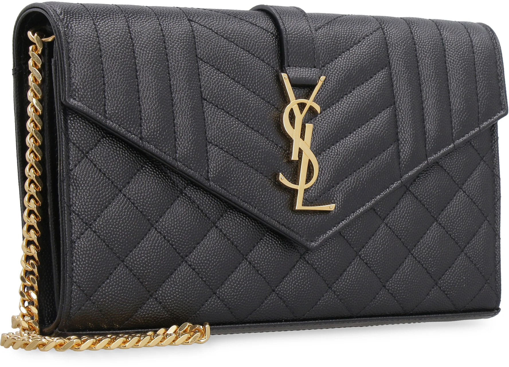 BLACK LEATHER SMALL ENVELOPE CLUTCH - Image 3