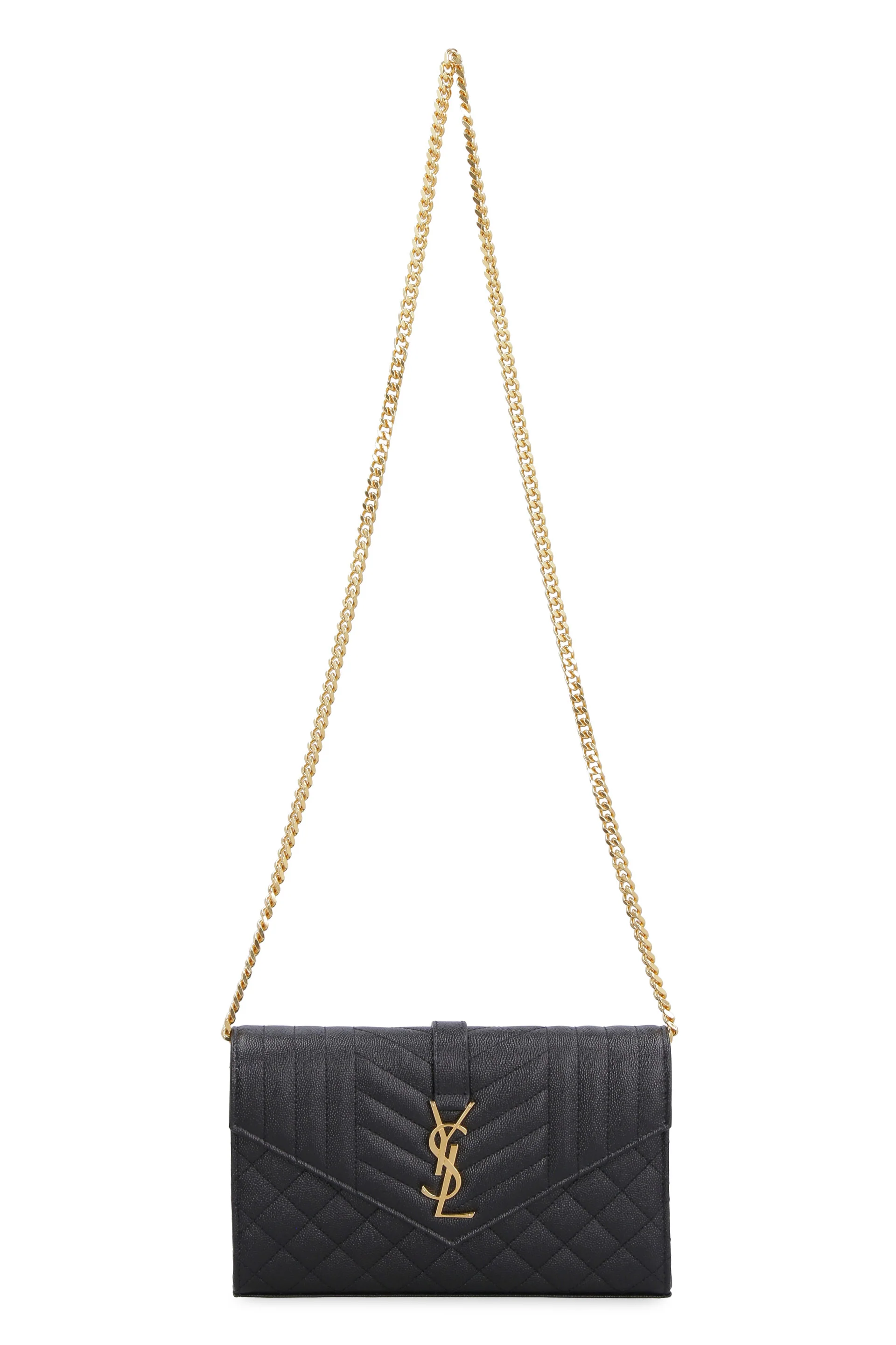 BLACK LEATHER SMALL ENVELOPE CLUTCH - Image 5