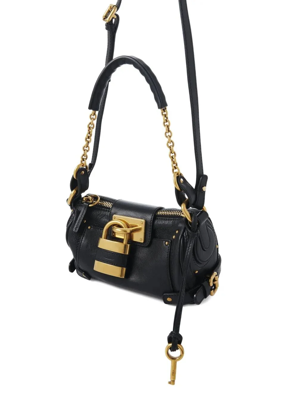 BLACK LEATHER SMALL PADDINGTON SHOULDER BAG - Image 3