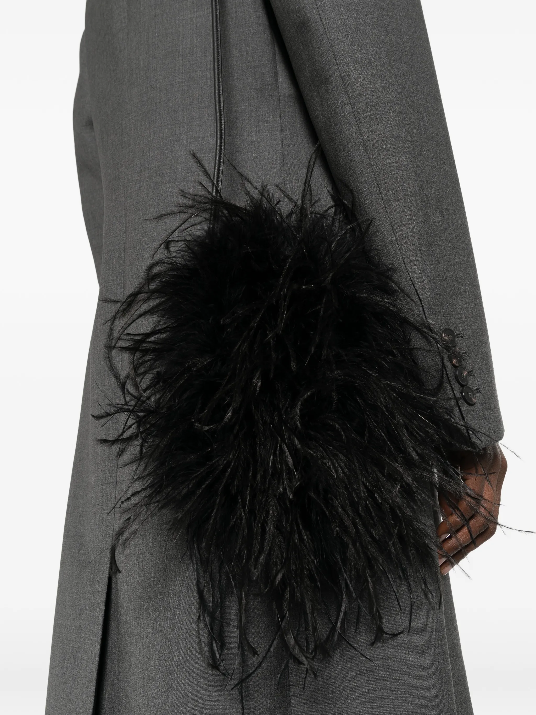 BLACK OSTRICH TURKEY LAMB SILK - Image 3