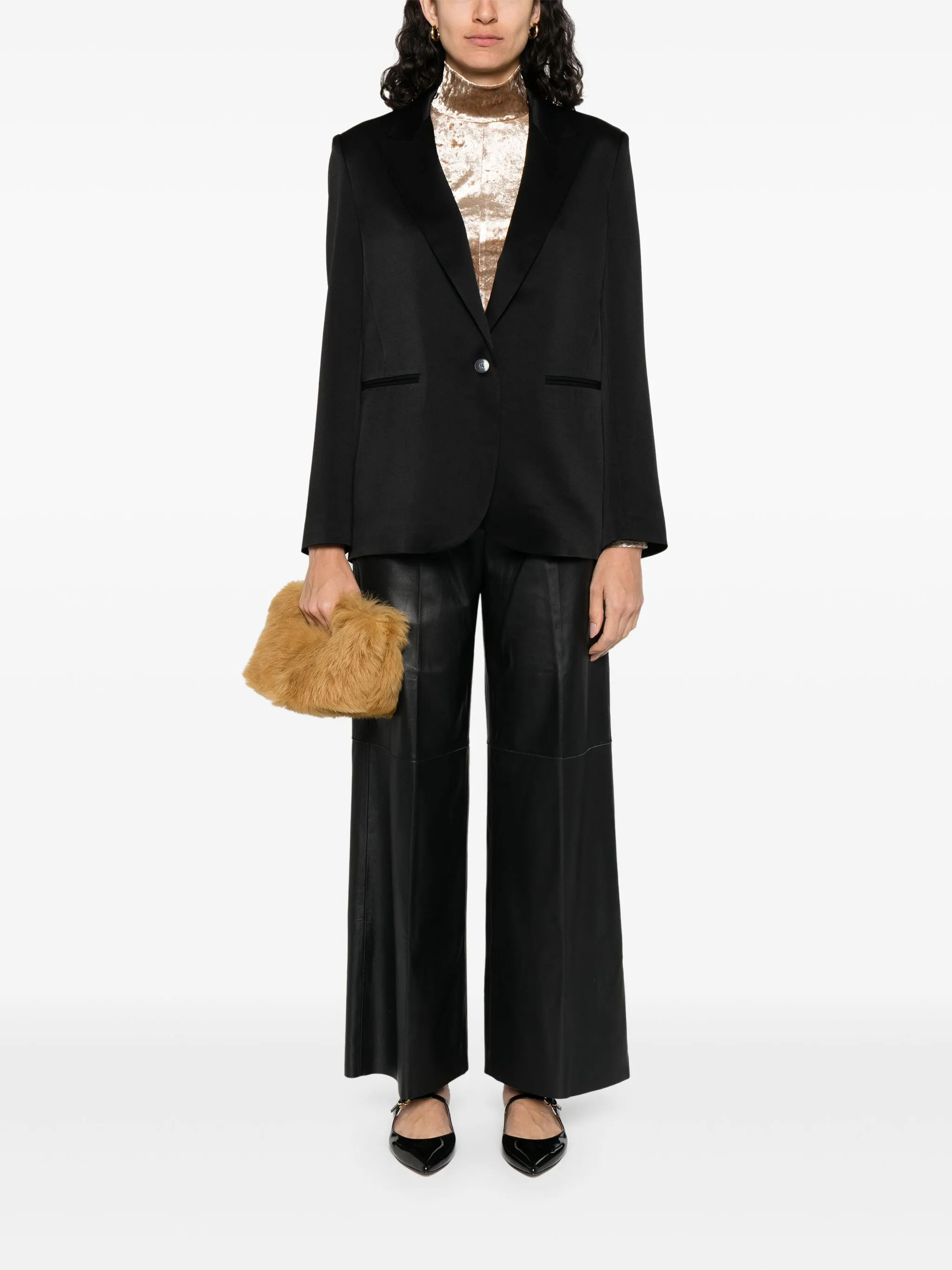 BLACK SHINY ANVERS SATIN JACKET - Image 5