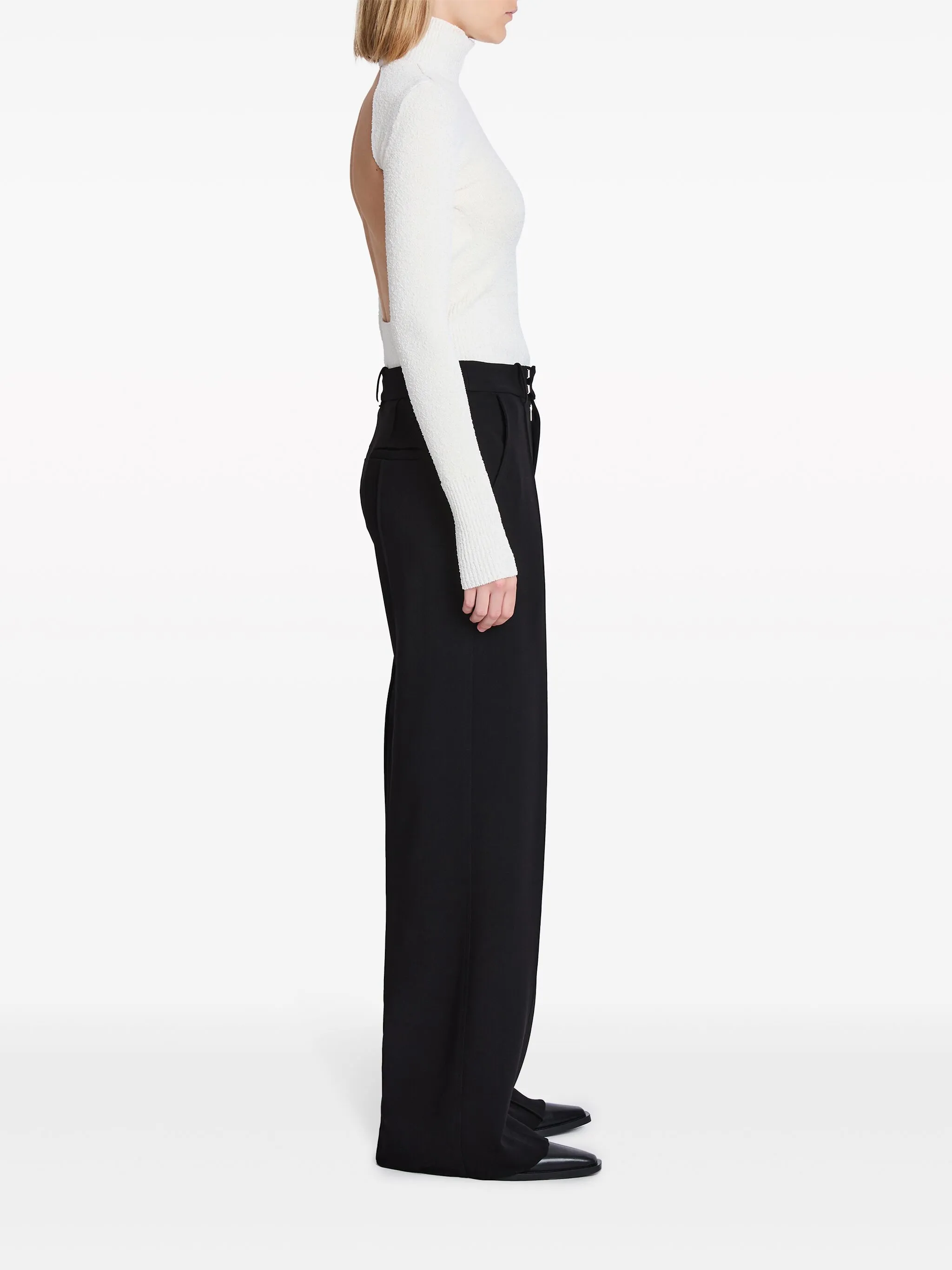 BLACK TRIACETATE POLYESTER WEYES PANTS - Image 5