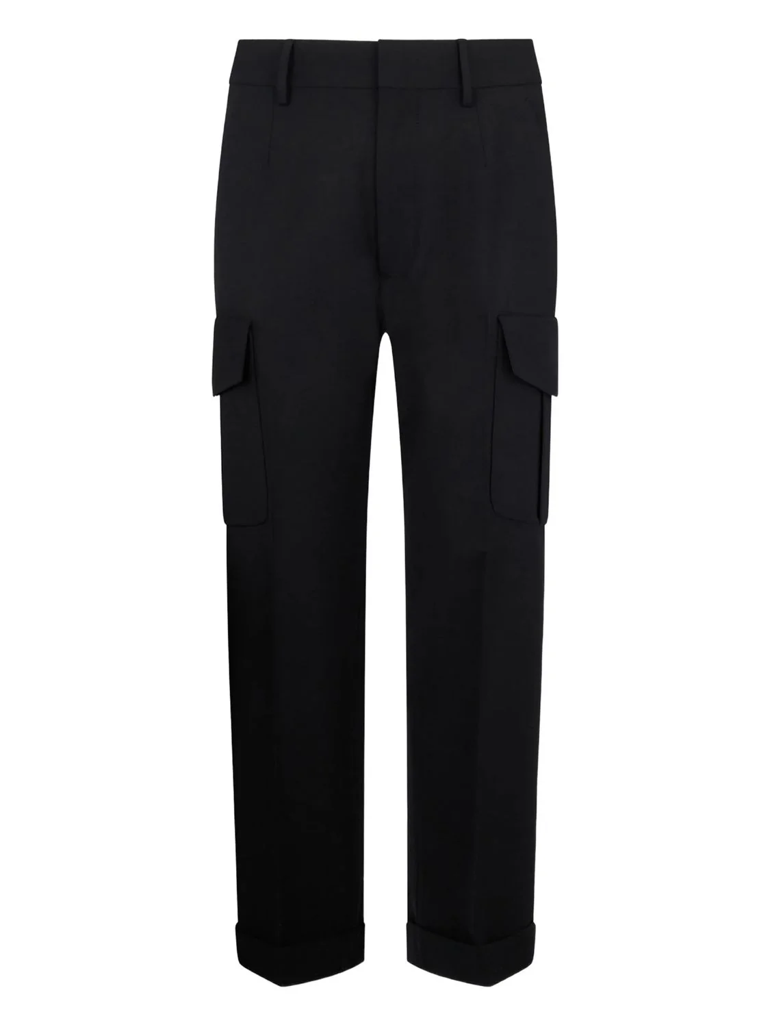 BLACK VIRGIN WOOL ELASTANE PANTS