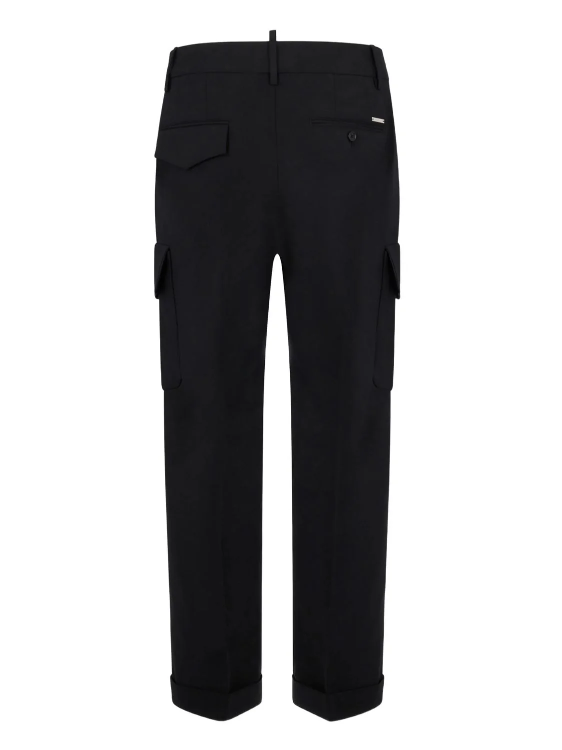 BLACK VIRGIN WOOL ELASTANE PANTS - Image 2