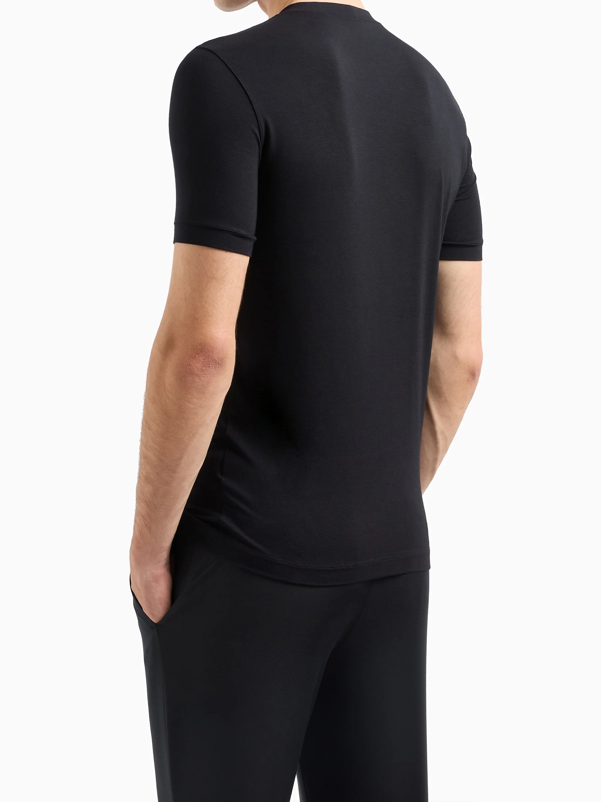 BLACK VISCOSE ELASTANE T-SHIRTS - Image 3