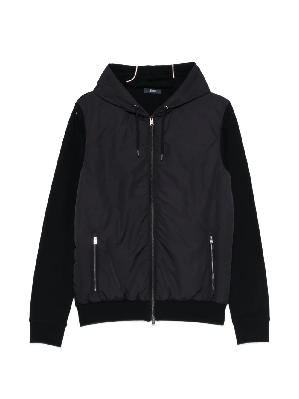 BLUE COTTON POLYESTER SWEATSHIRT JACKET