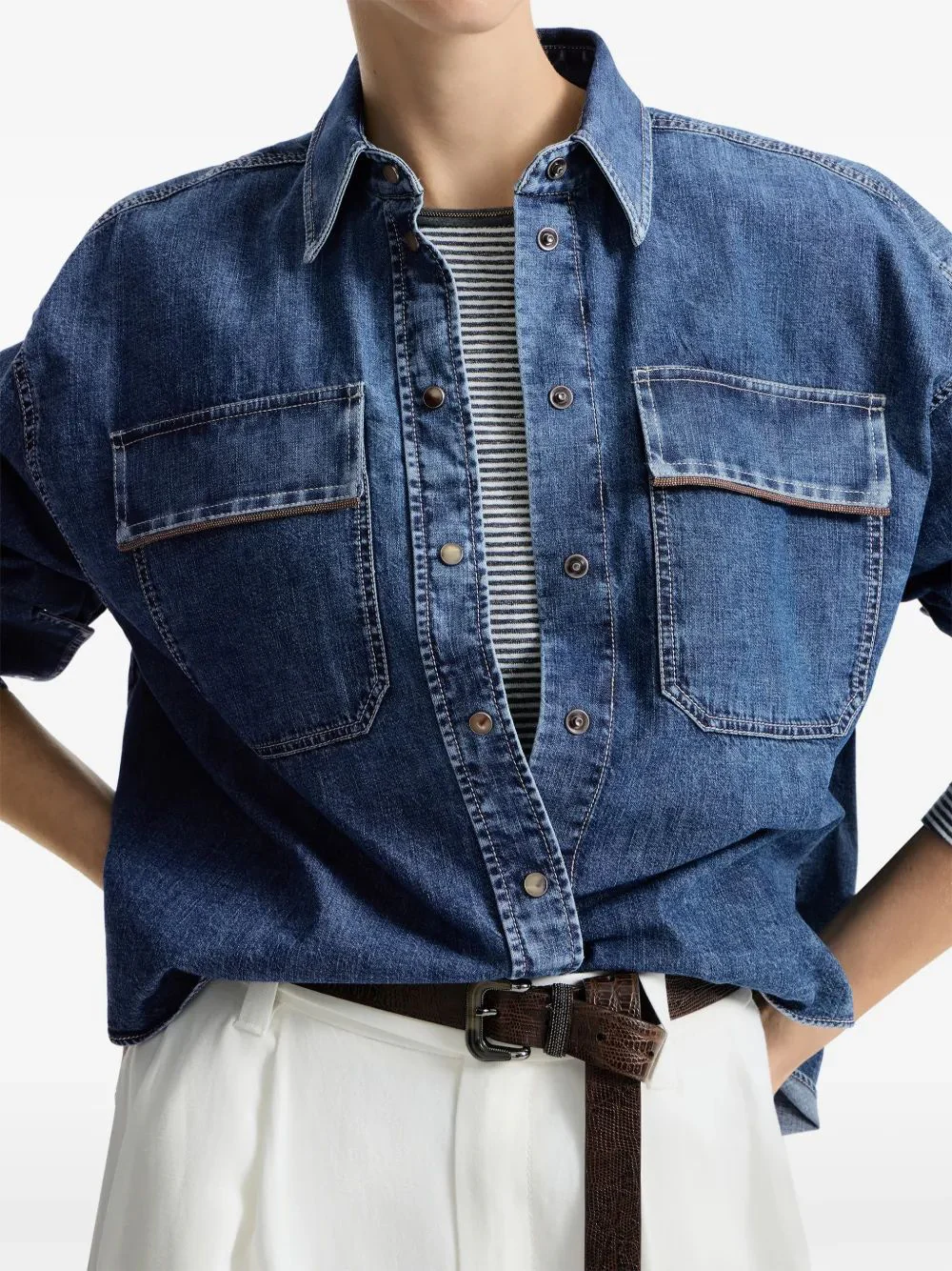 BLUE COTTON SHIRT - Image 4