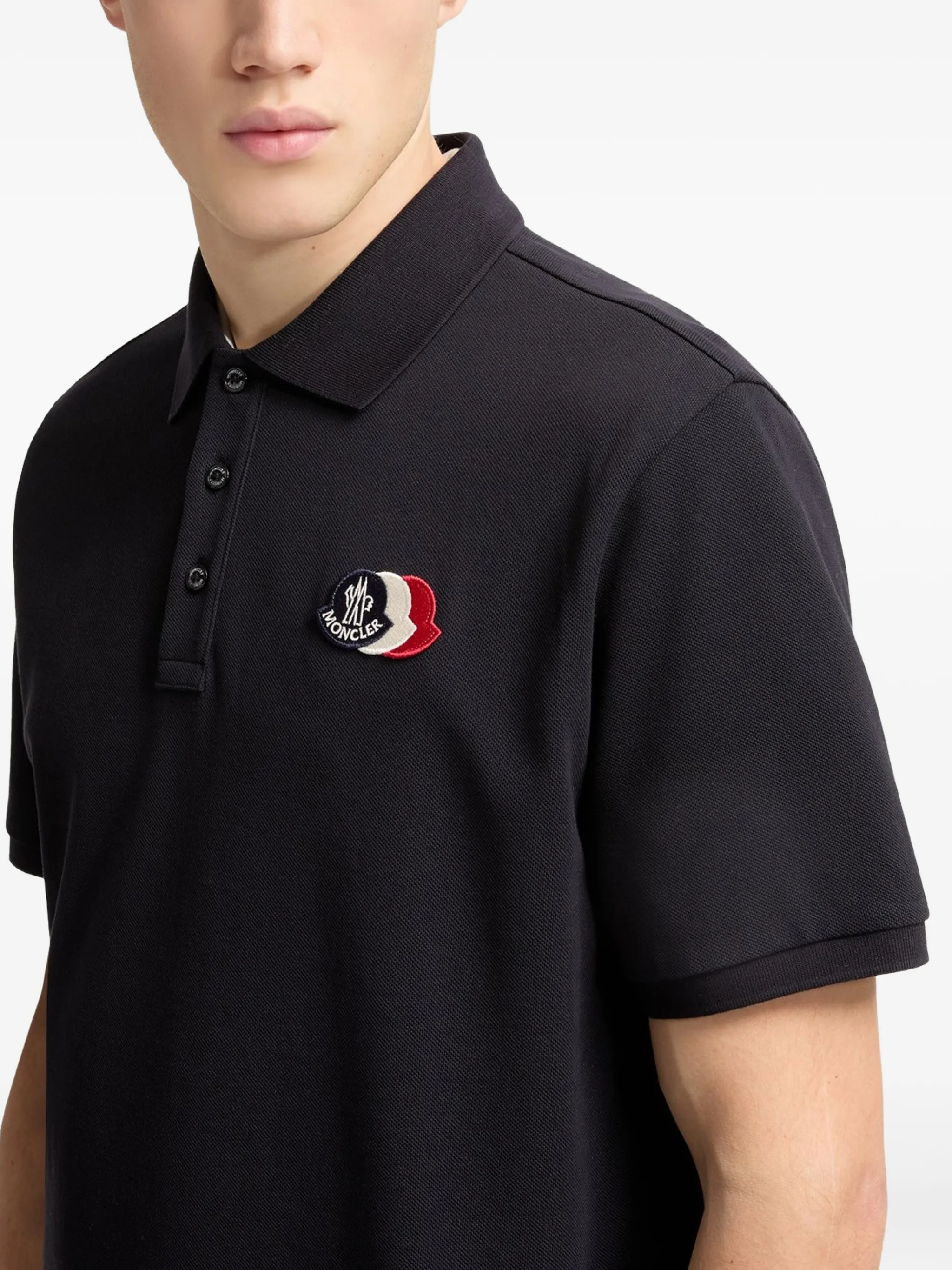 BLUE COTTON SHORT POLO - Image 3