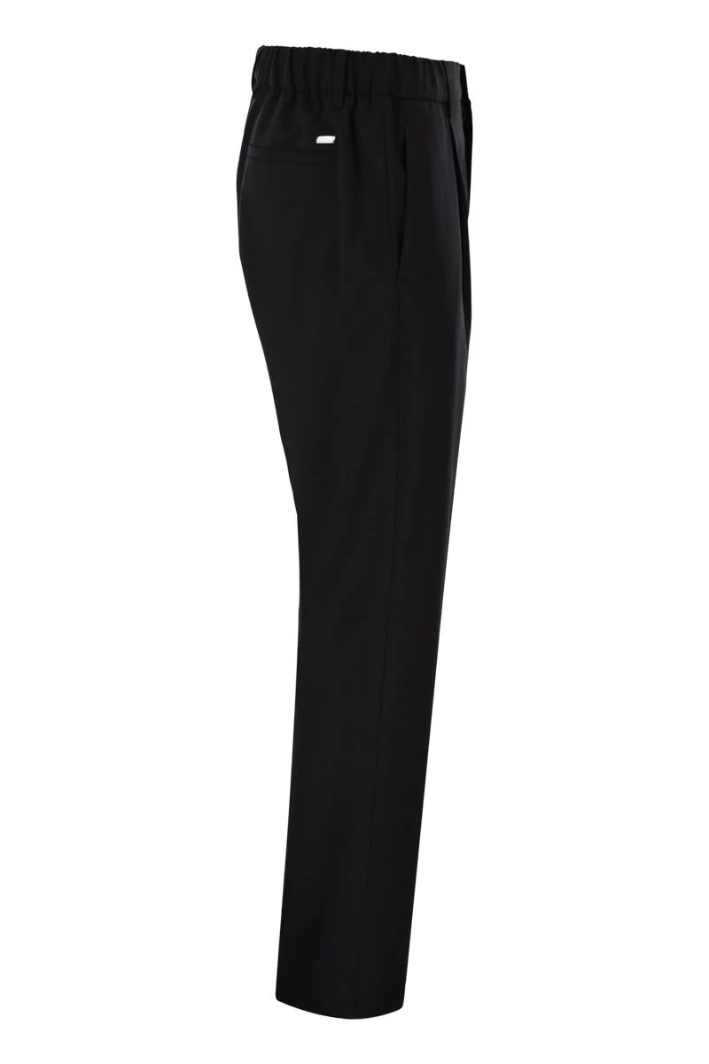 BLUE POLYESTER WOOL MAN PANTS - Image 3