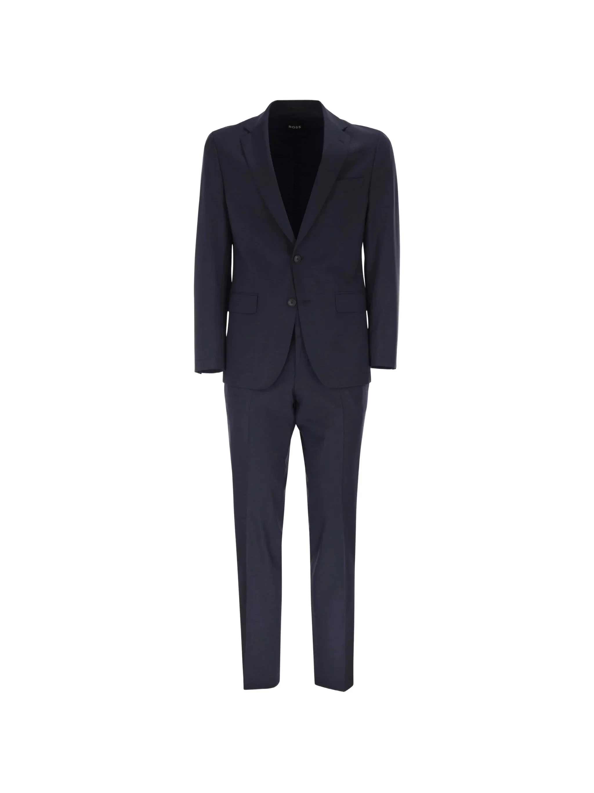 BLUE POLYESTER WOOL TROUSER SUIT