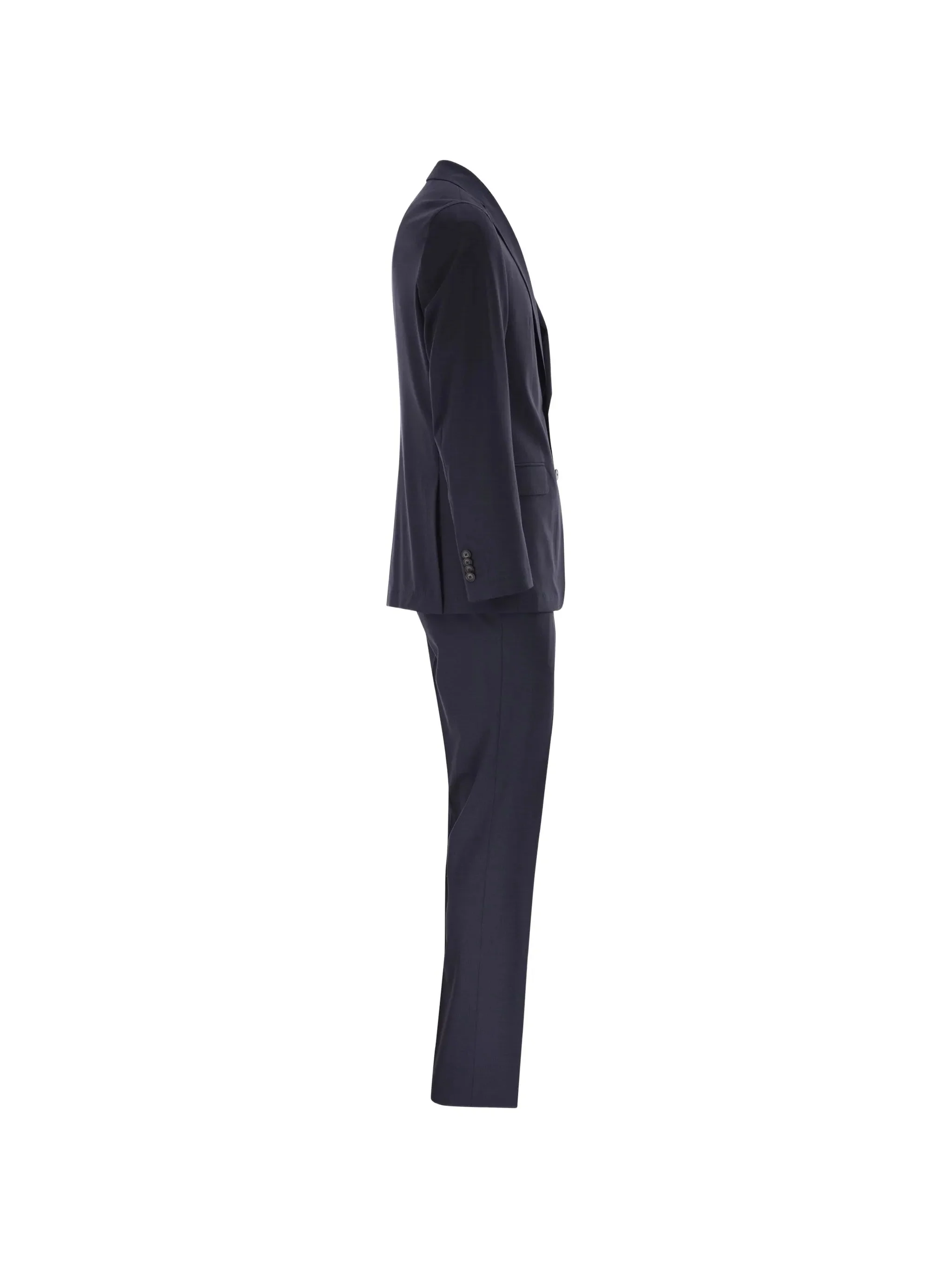 BLUE POLYESTER WOOL TROUSER SUIT - Image 3