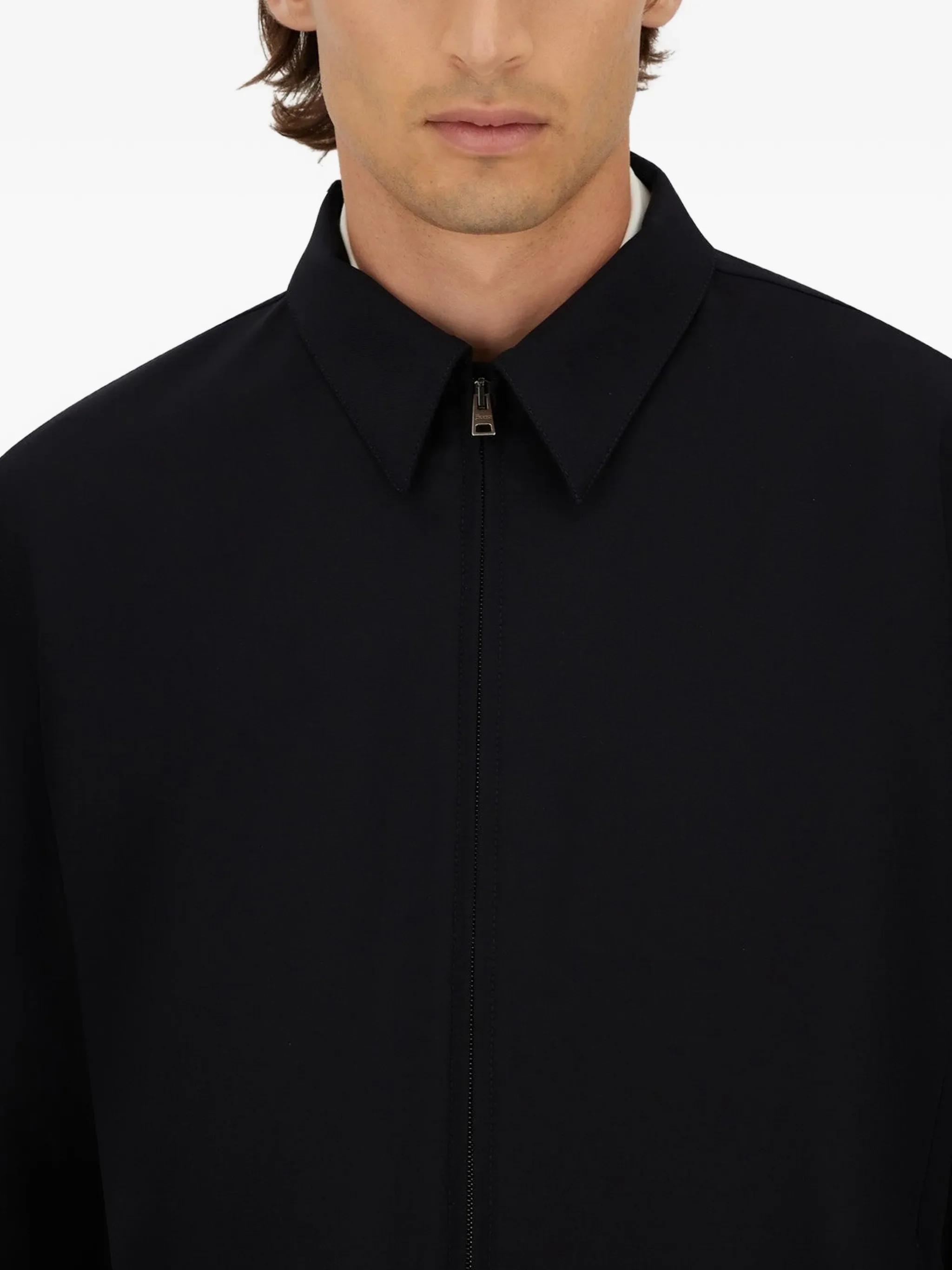 BLUE WHITE POLYESTER JACKET SHIRT - Image 5