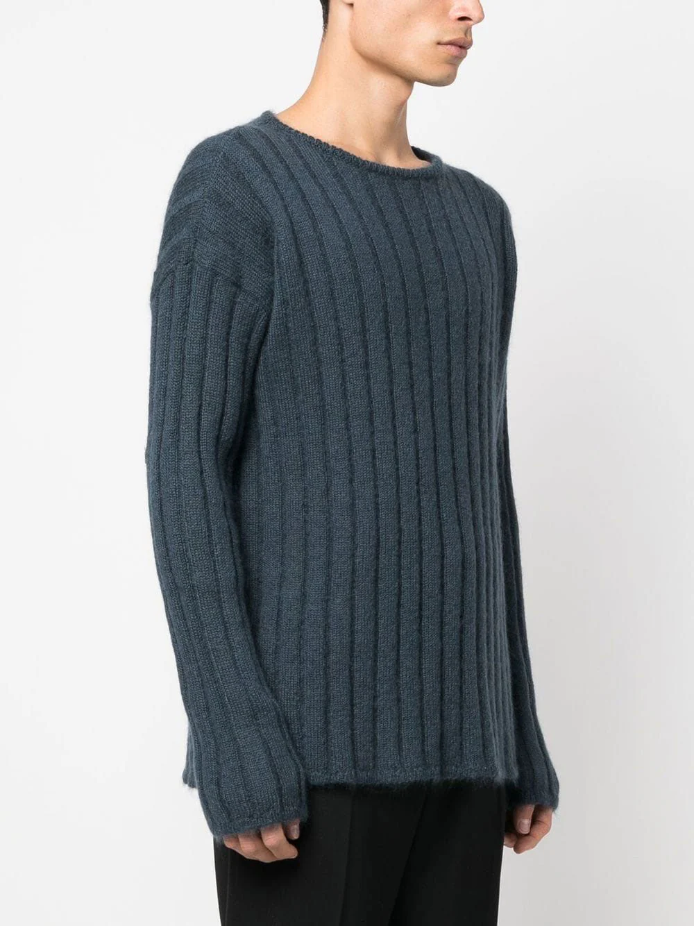 BLUE WOOL POLYAMIDE ROUND NECK - Image 3