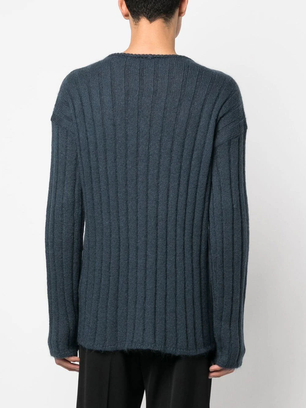 BLUE WOOL POLYAMIDE ROUND NECK - Image 4