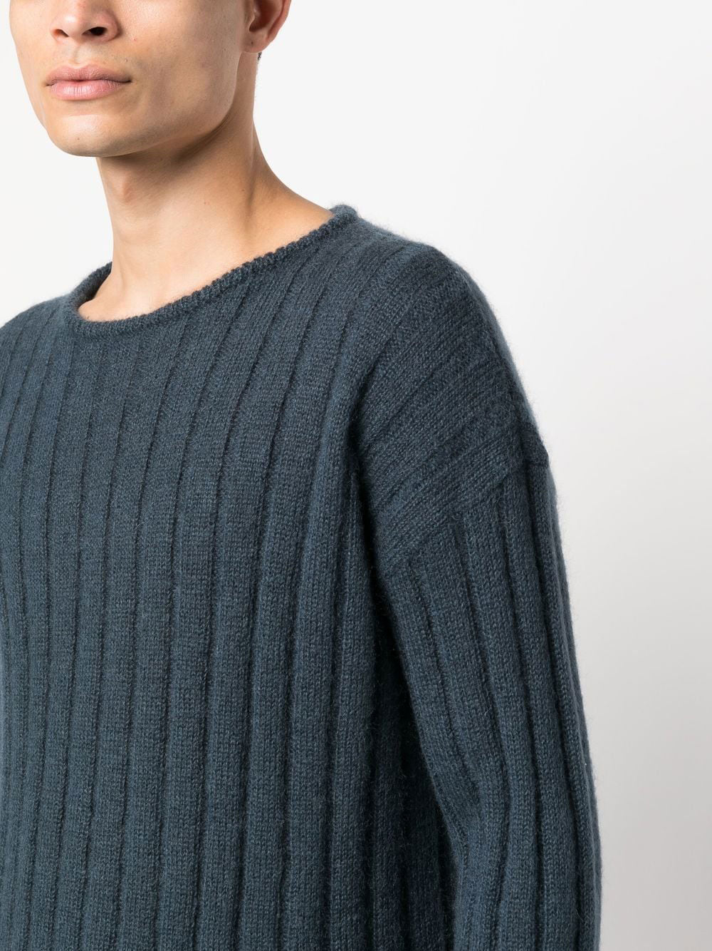 BLUE WOOL POLYAMIDE ROUND NECK - Image 5