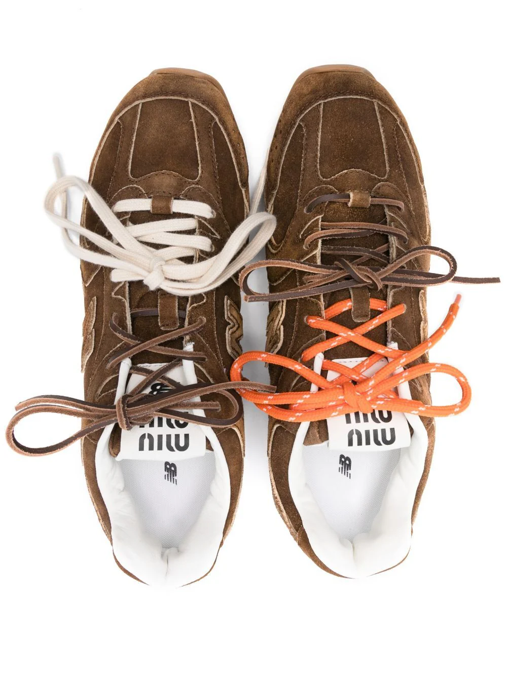BROWN LACE-UP CALF LEATHER SNEAKERS - Image 4