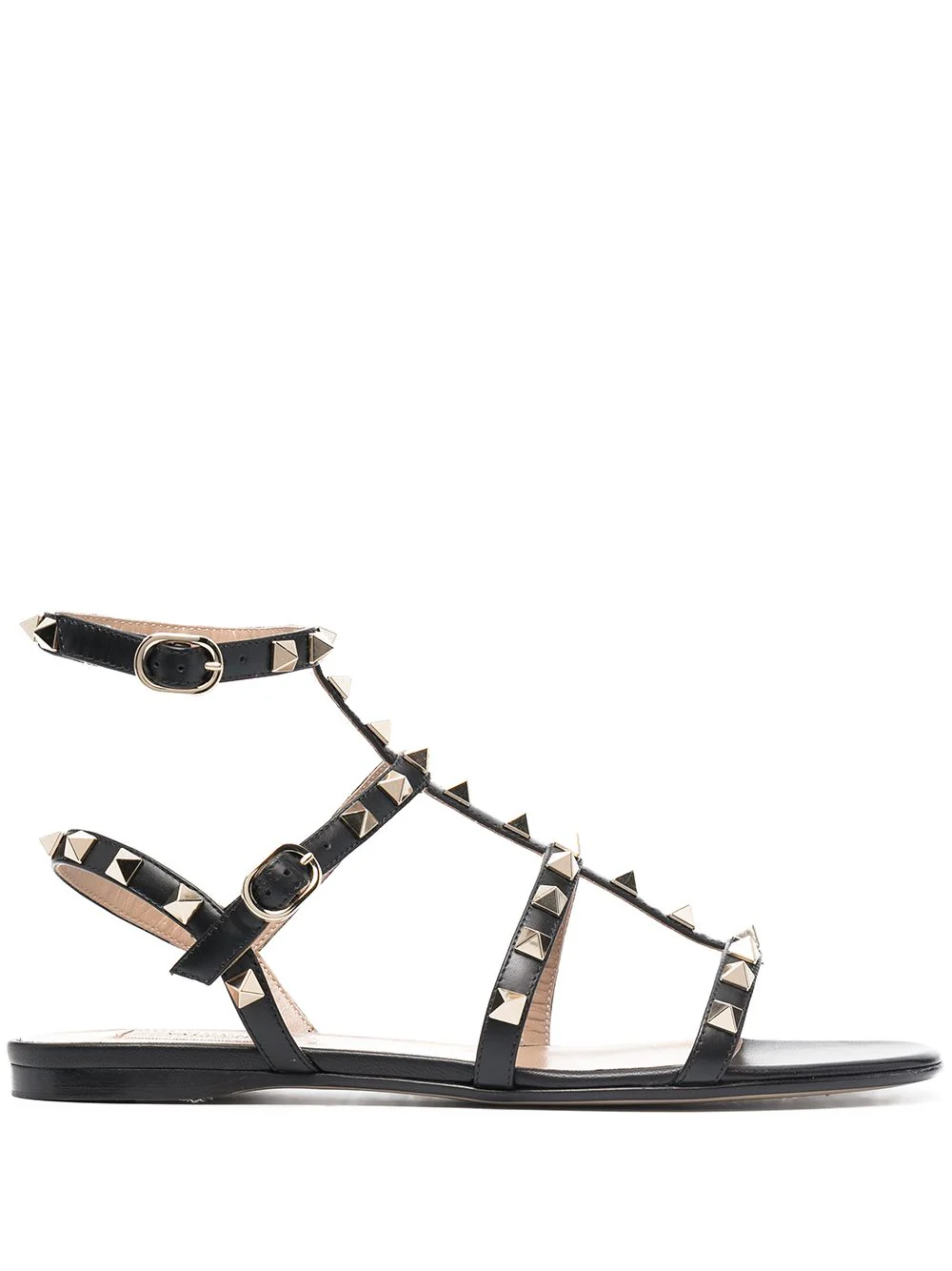 CALF LEATHER ROCKSTUD SANDALS