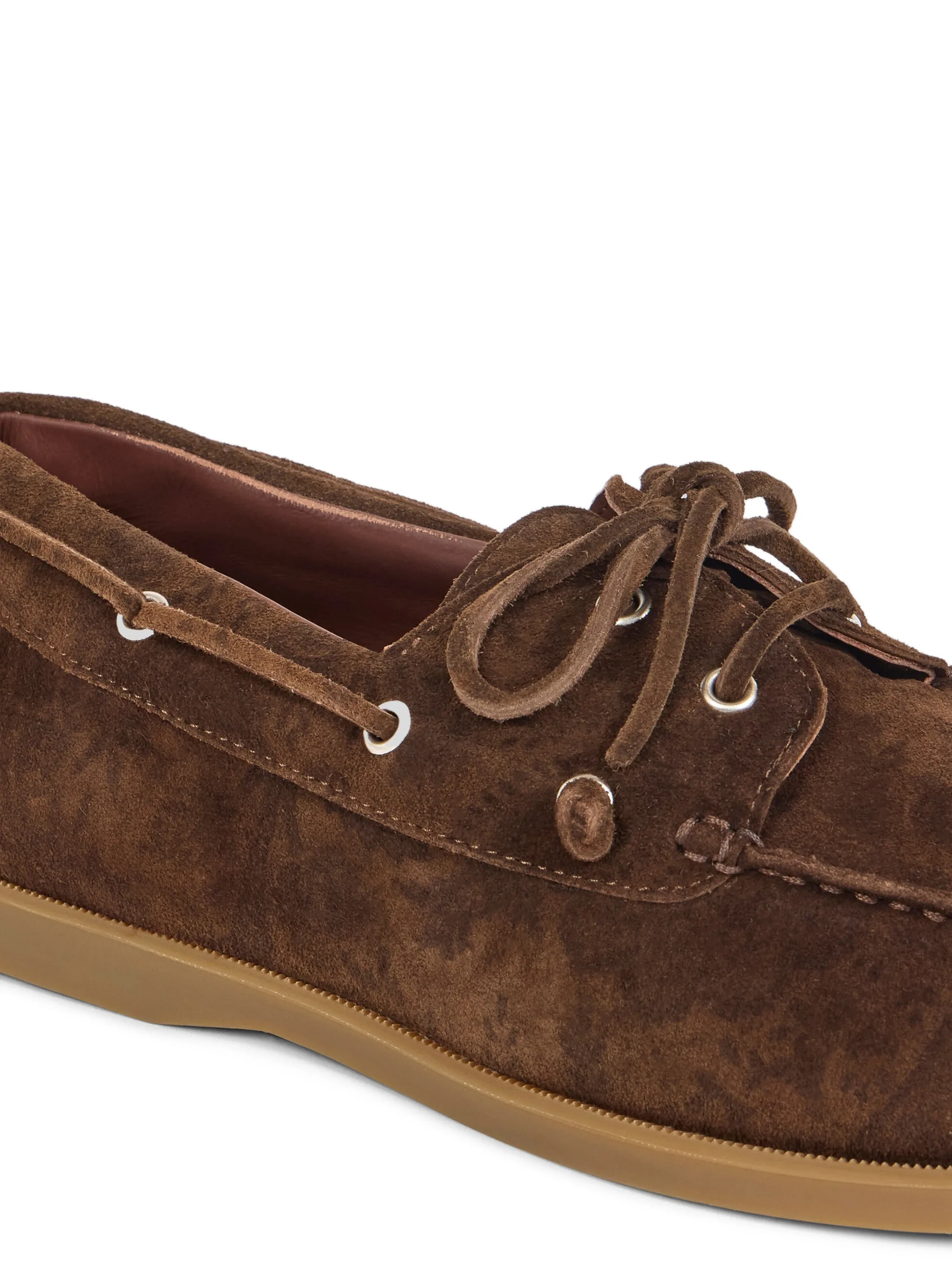 CALFSKIN PRINTED SUEDE BOAT SHOES - Image 4
