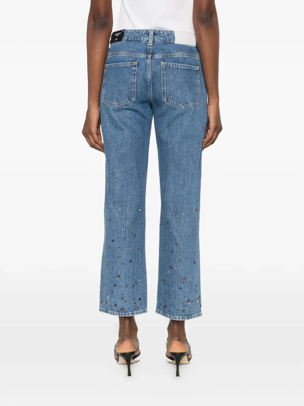 CALIE EMBELLISHED ANKLE-LENGTH AND STRAIGHT LEG JEANS - Image 3