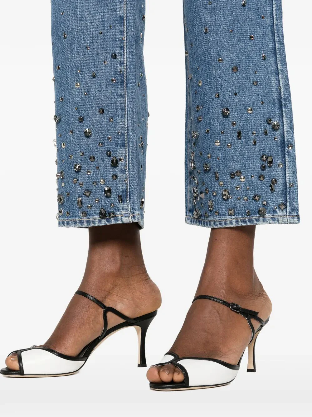 CALIE EMBELLISHED ANKLE-LENGTH AND STRAIGHT LEG JEANS - Image 5