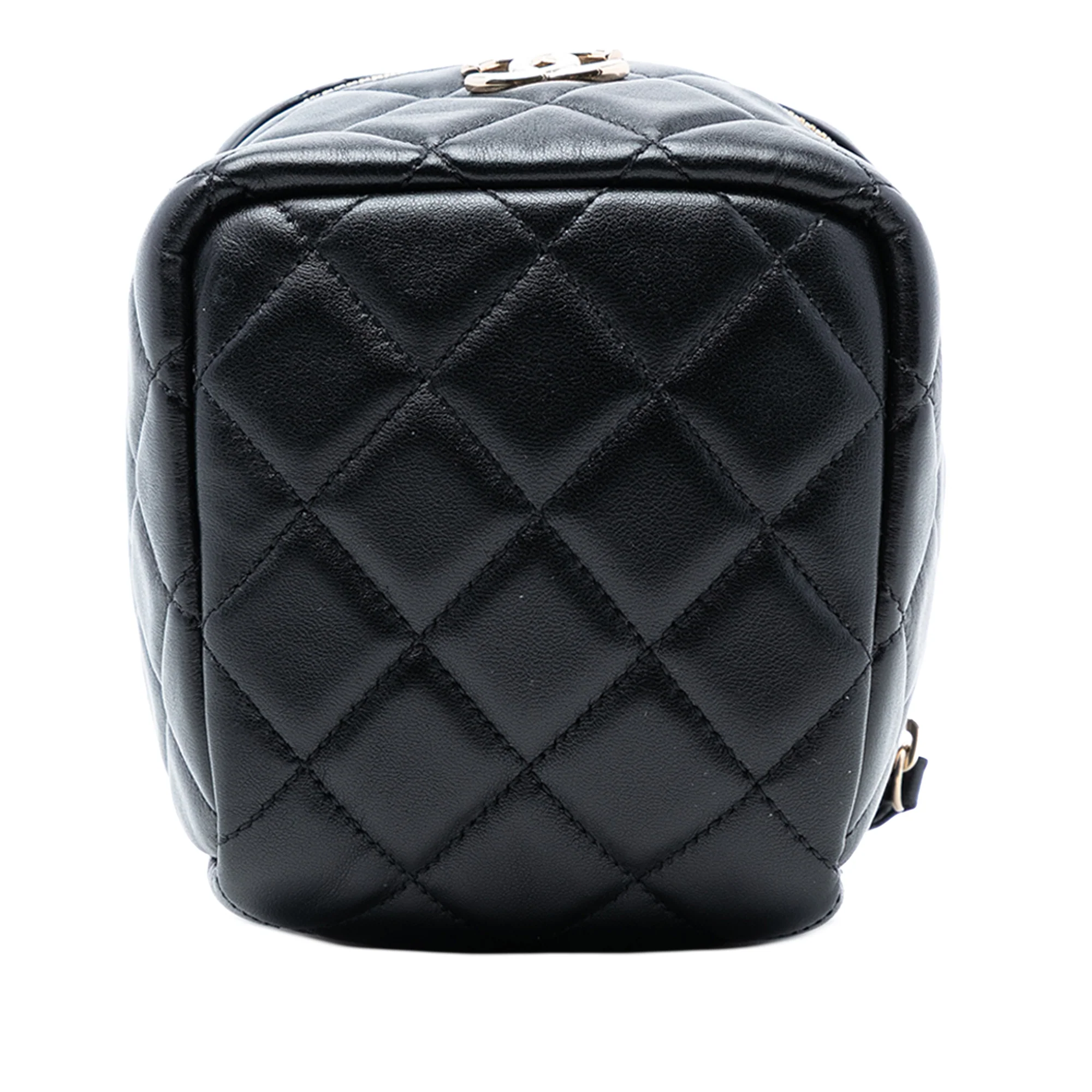 CC Quilted Lambskin Cube Wristlet Vanity Case - Image 3