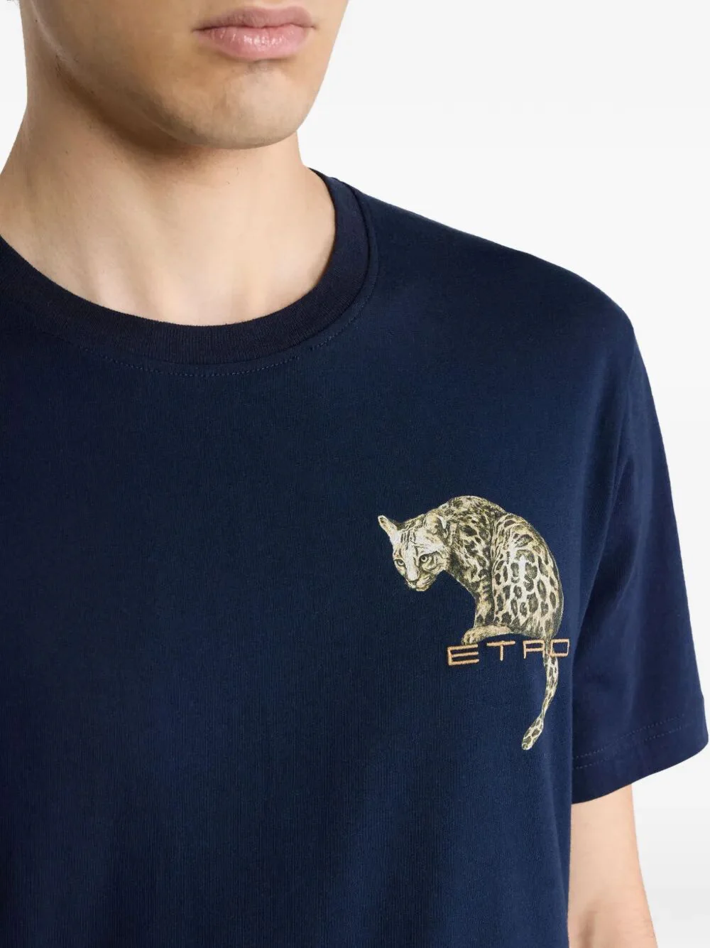 COTTON T-SHIRT WITH LEOPARD PRINT AND ETRO EMBROIDERY - Image 5