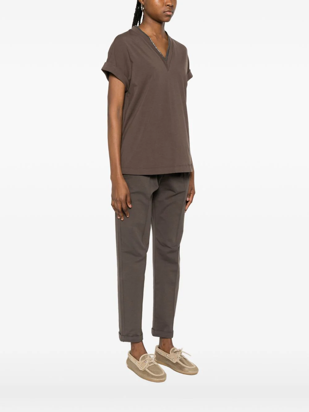 COTTON V-NECKED T-SHIRT - Image 2