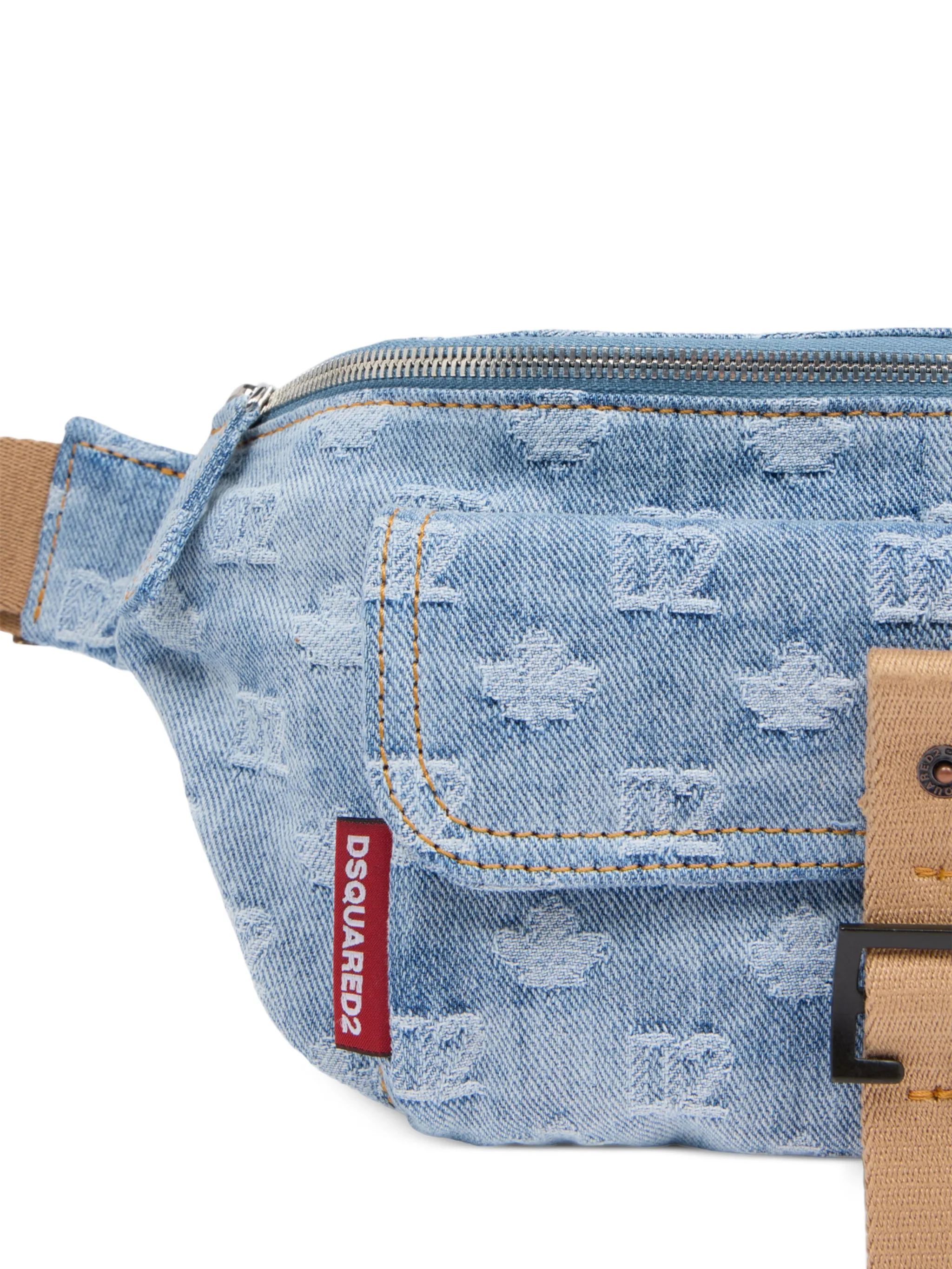 DENIM COTTON CALF BELT BAG - Image 4