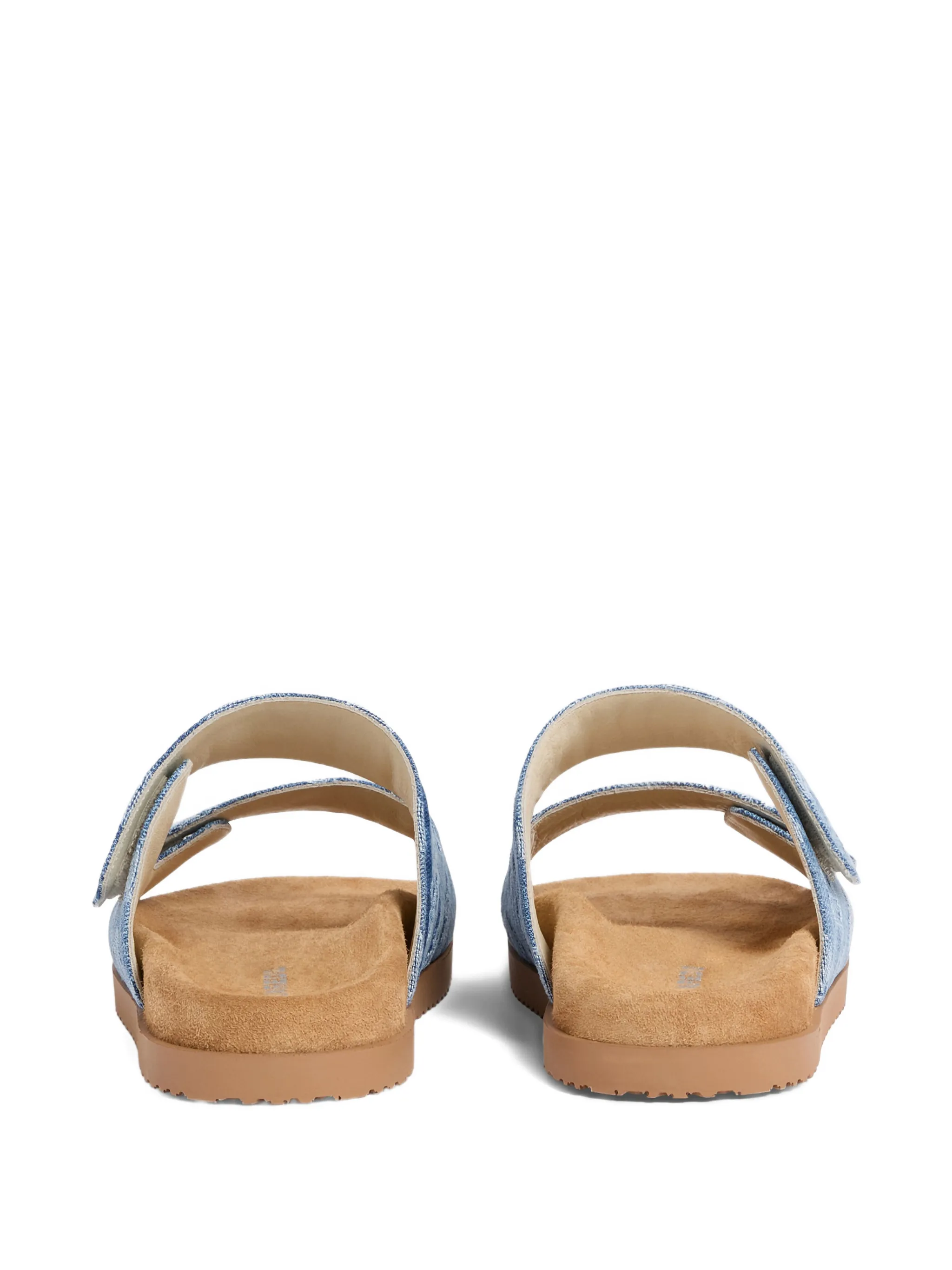 DENIM COTTON CALF FLAT SANDALS - Image 4
