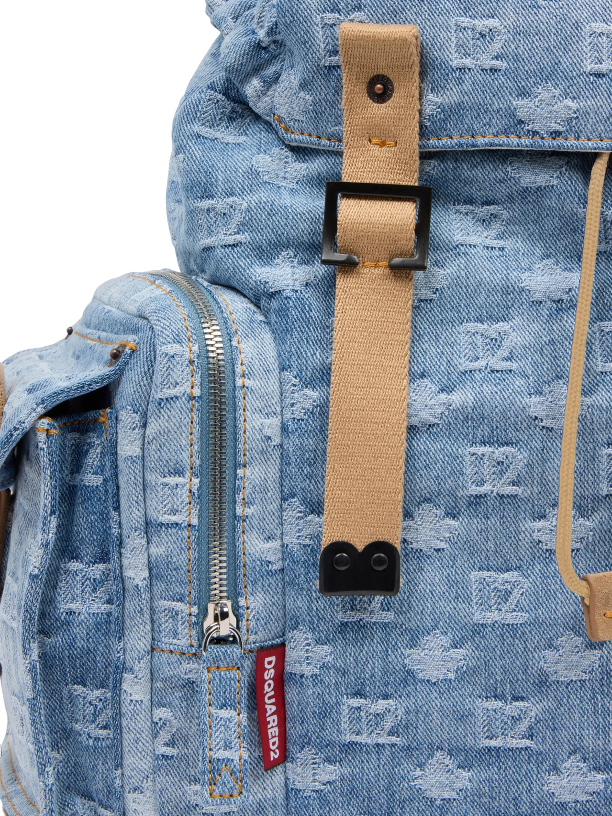DENIM COTTON CALF MONOGRAM BACKPACK - Image 2