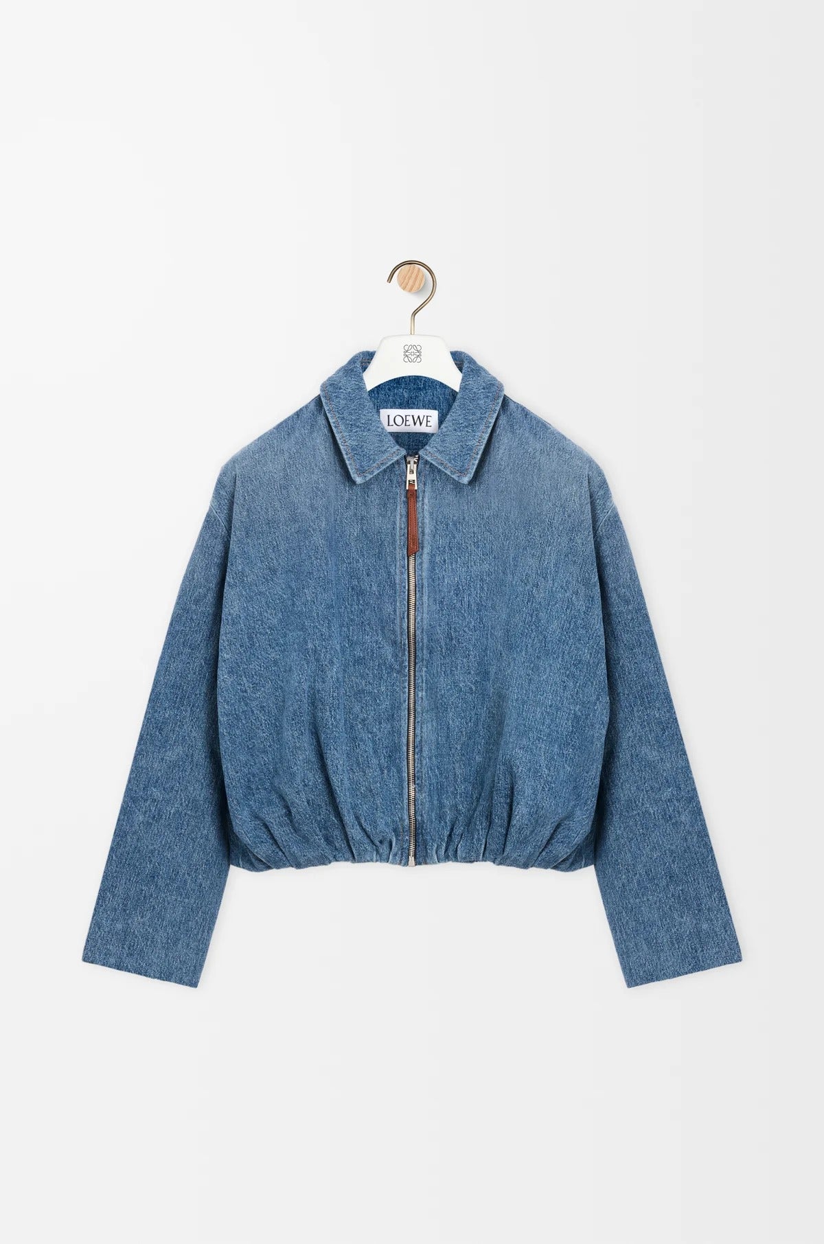Draped denim jacket