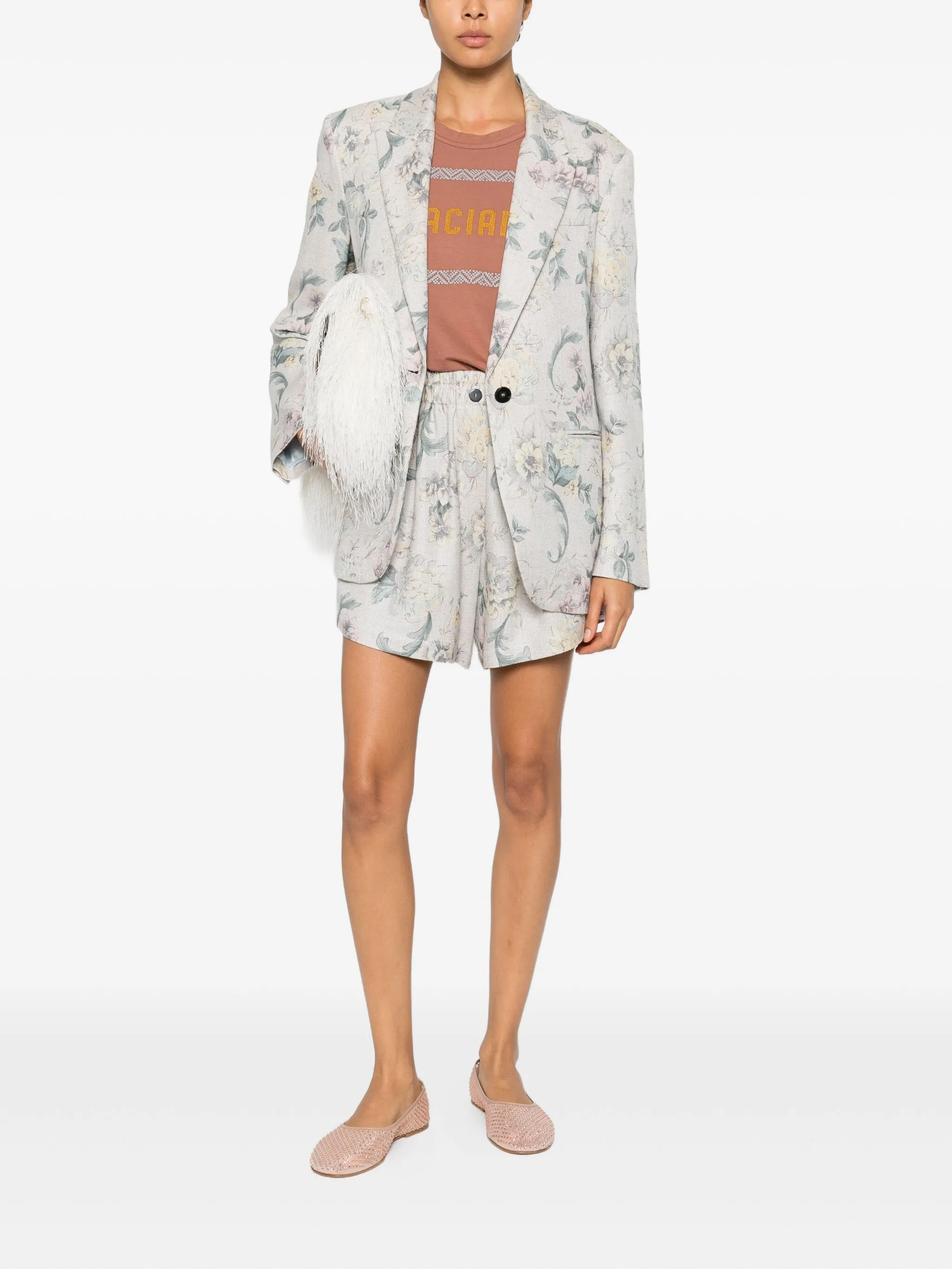 GLICINE PEONIA VISCOSE LINEN JACKET - Image 2