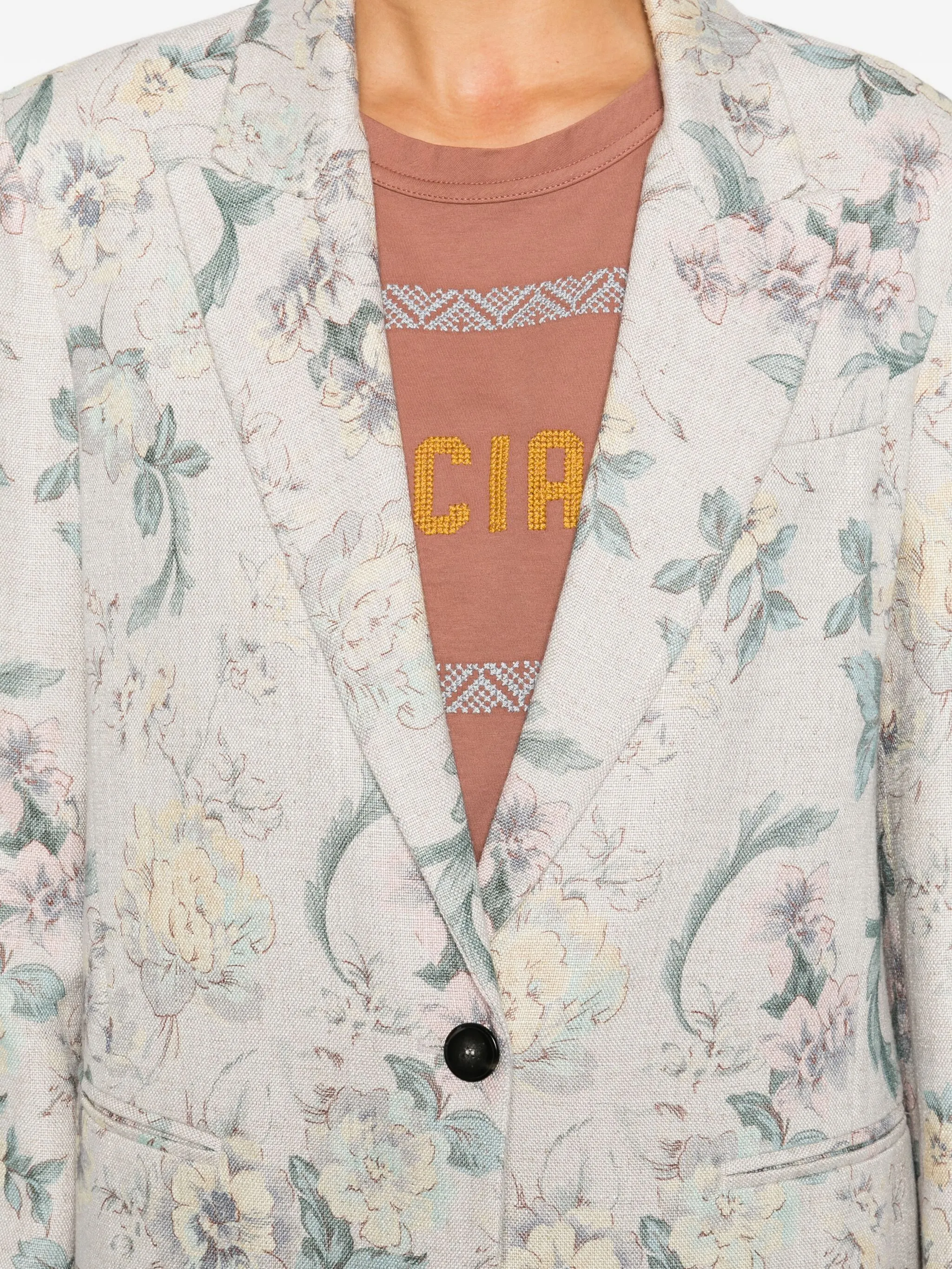 GLICINE PEONIA VISCOSE LINEN JACKET - Image 3