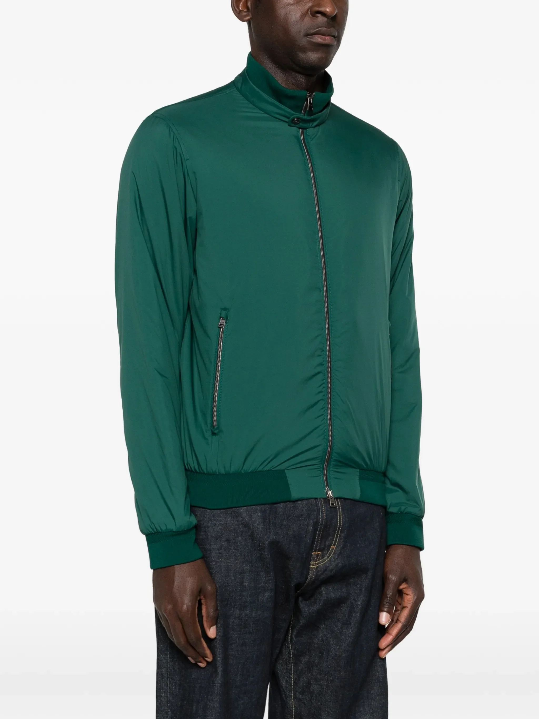 GREEN POLYAMIDE BOMBER LISCIO ECOAGE - Image 2