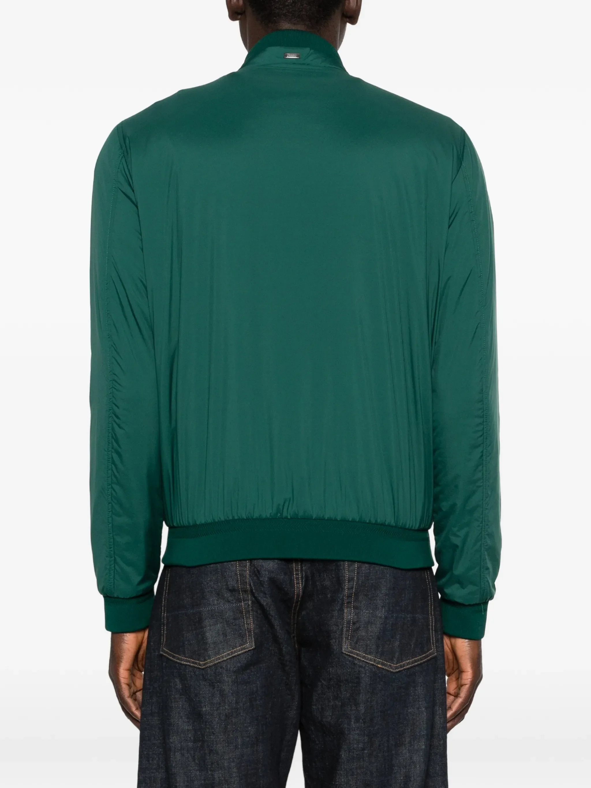 GREEN POLYAMIDE BOMBER LISCIO ECOAGE - Image 3