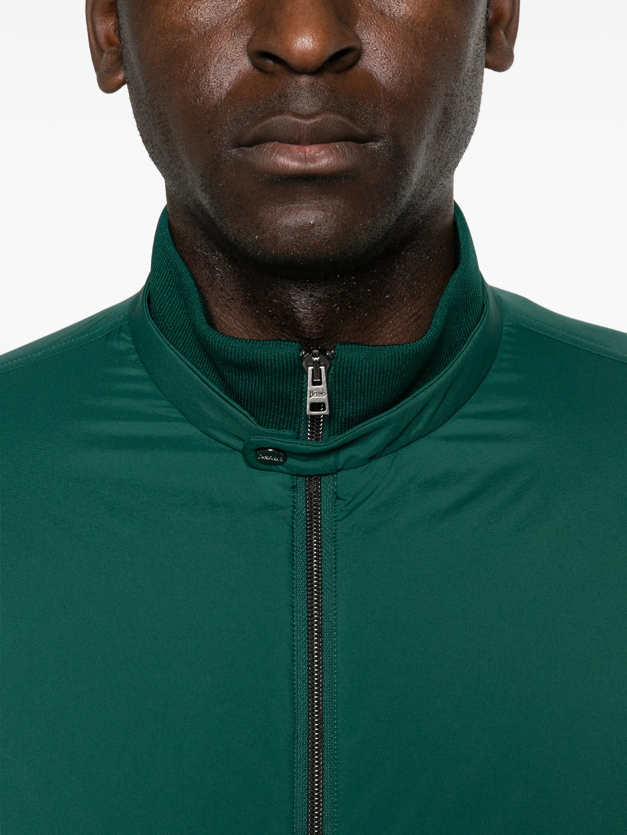 GREEN POLYAMIDE BOMBER LISCIO ECOAGE - Image 4