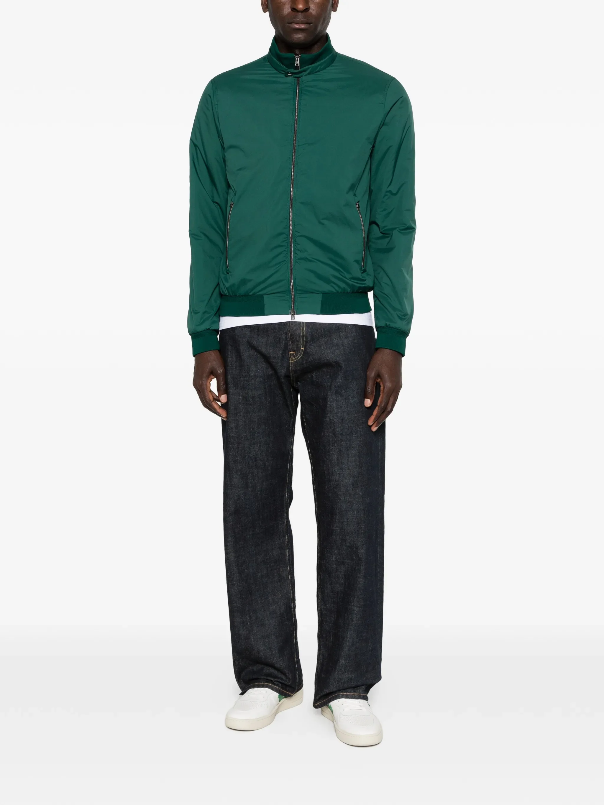 GREEN POLYAMIDE BOMBER LISCIO ECOAGE - Image 5