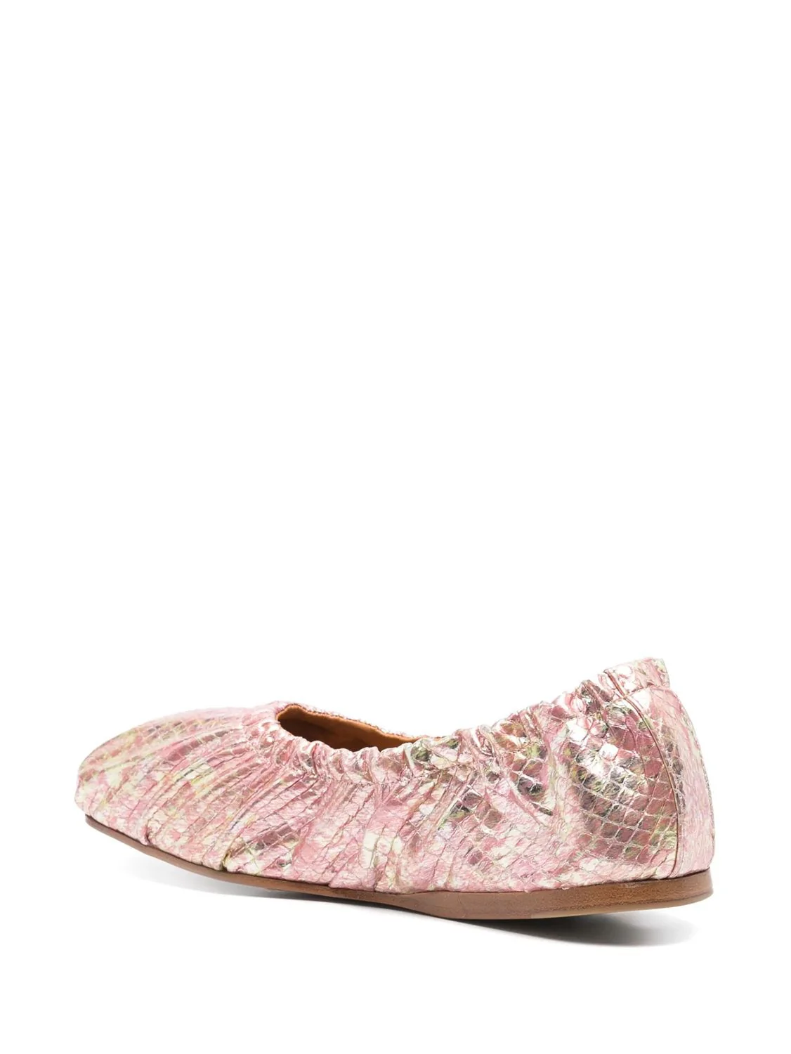 LAMINATED SNAKE PRINT LEATHER BALLE - Image 2