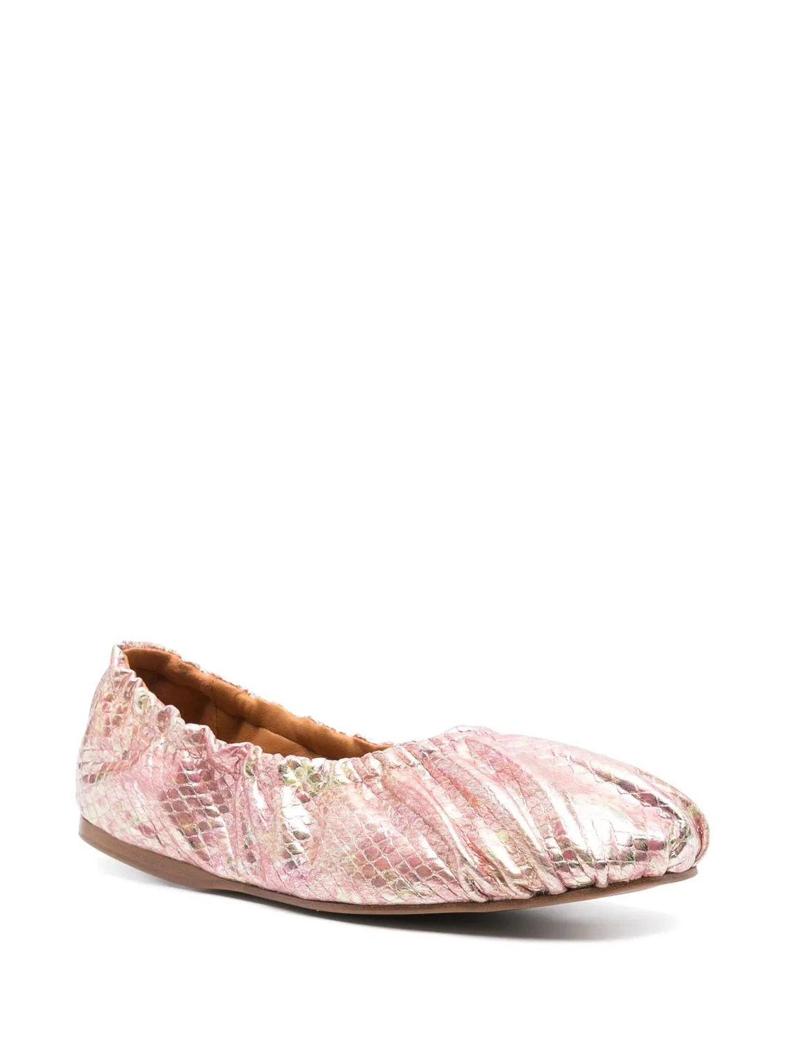 LAMINATED SNAKE PRINT LEATHER BALLE - Image 3
