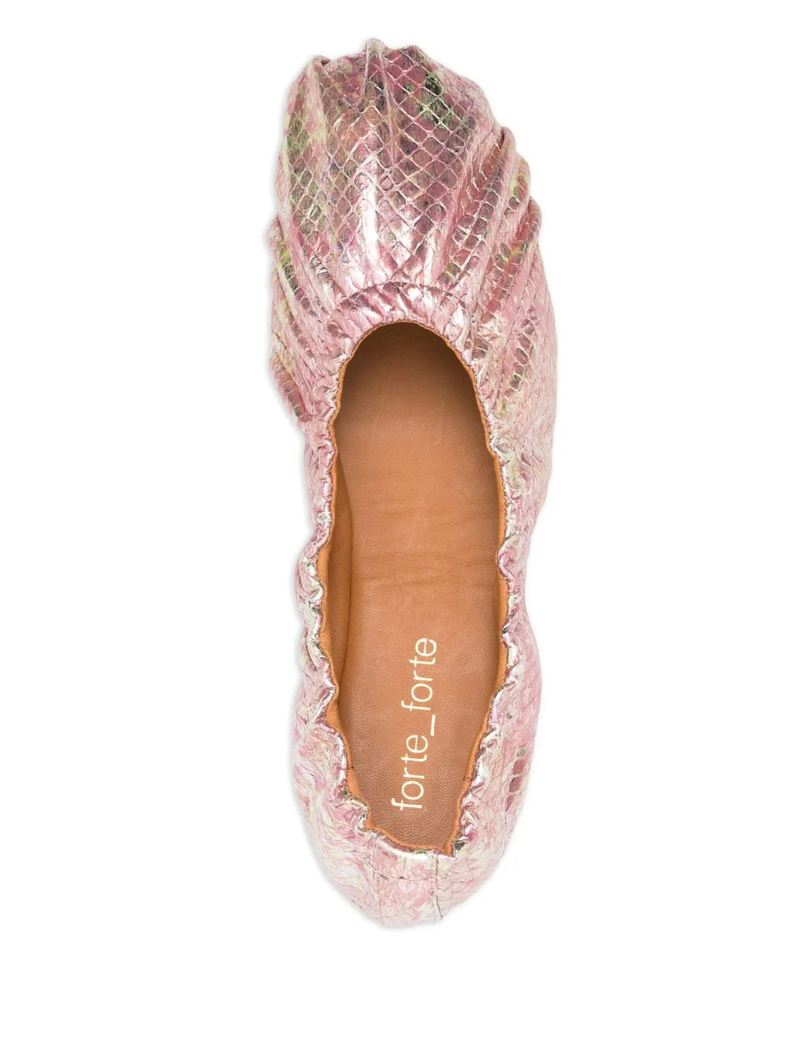 LAMINATED SNAKE PRINT LEATHER BALLE - Image 4