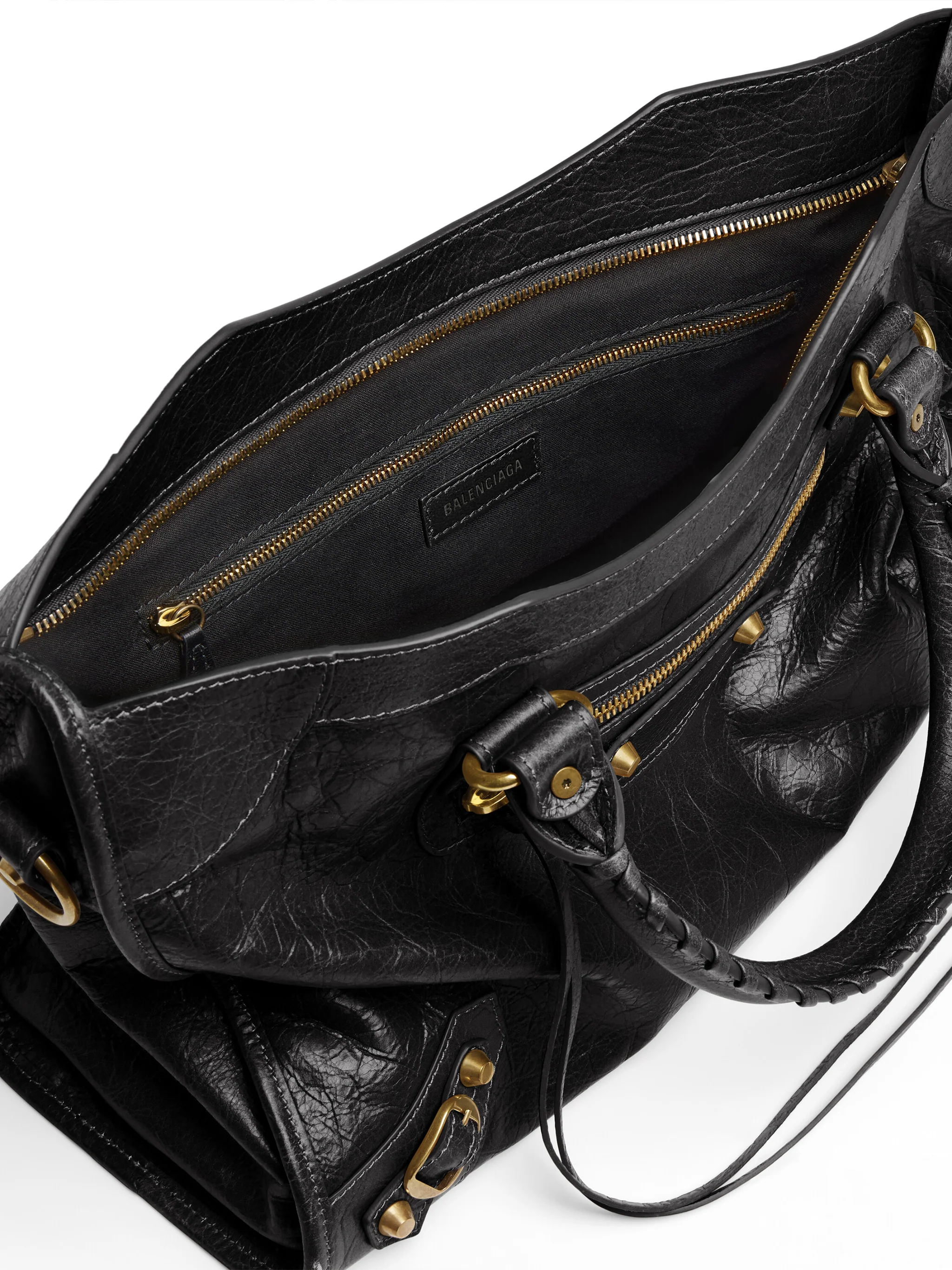 LE CITY M BLACK LEATHER BAG - Image 5