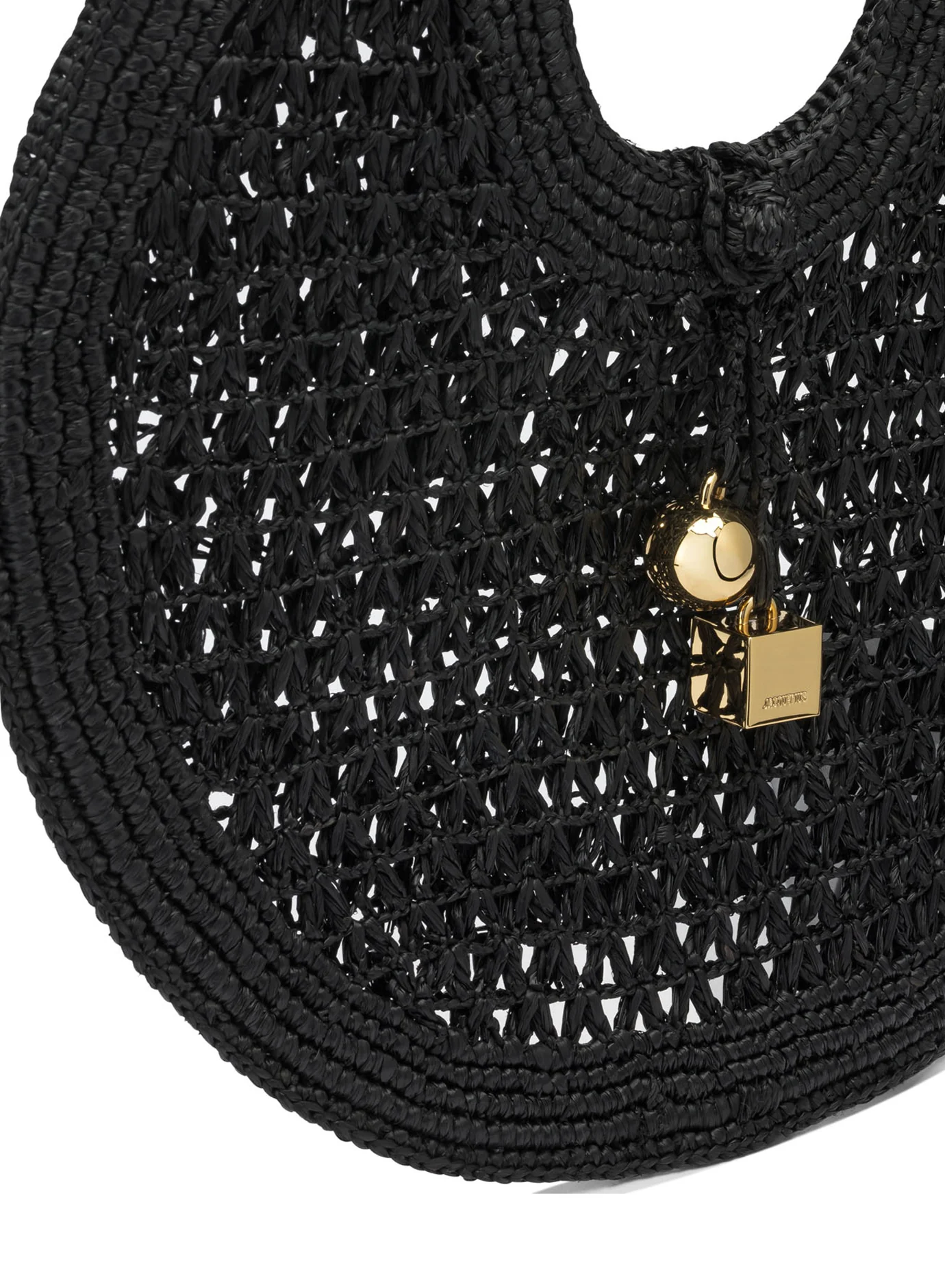 LE PETITE ROND BEACH LARGE BLACK RAFFIA HANDBAG - Image 4